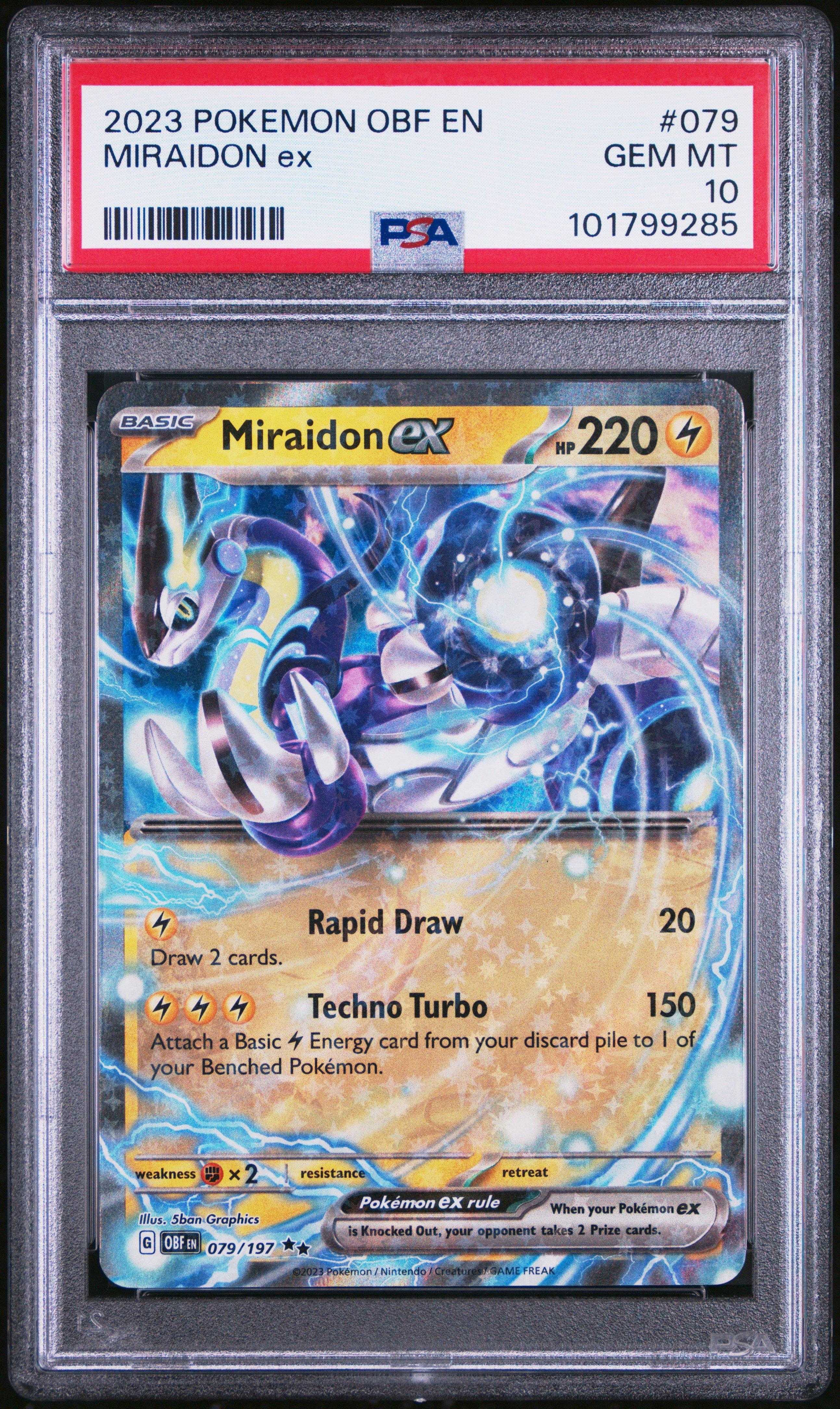 2023 Pokemon Obf En-obsidian Flames 079 Miraidon Ex PSA
