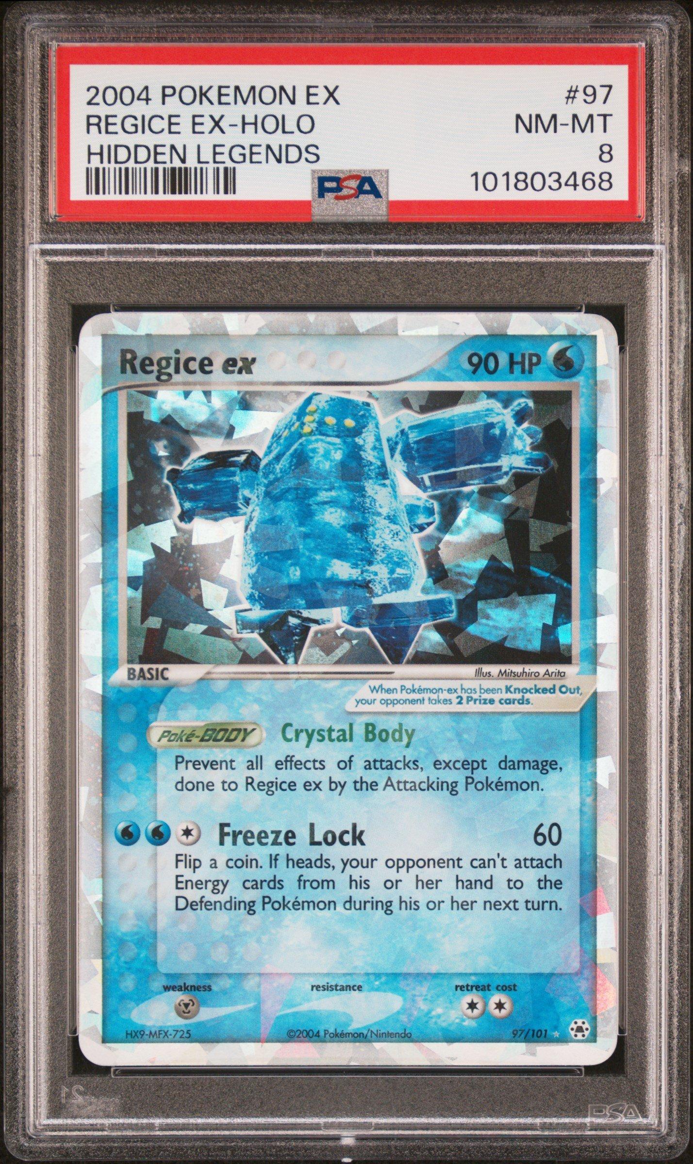 2004 Pokemon Ex Hidden Legends 97 Regice Ex-holo PSA 8