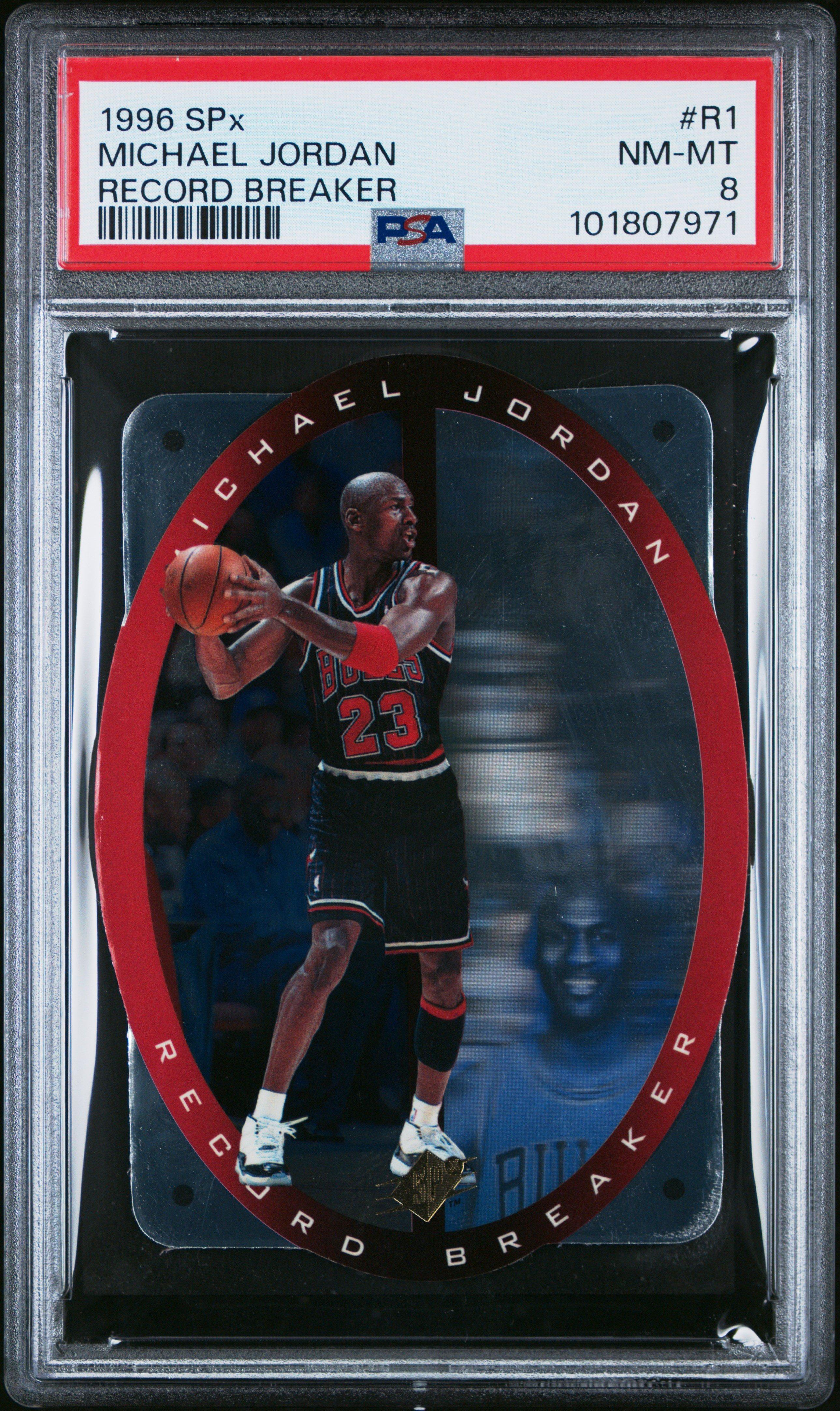 1996 Spx R1 Michael Jordan Record Breaker PSA 8