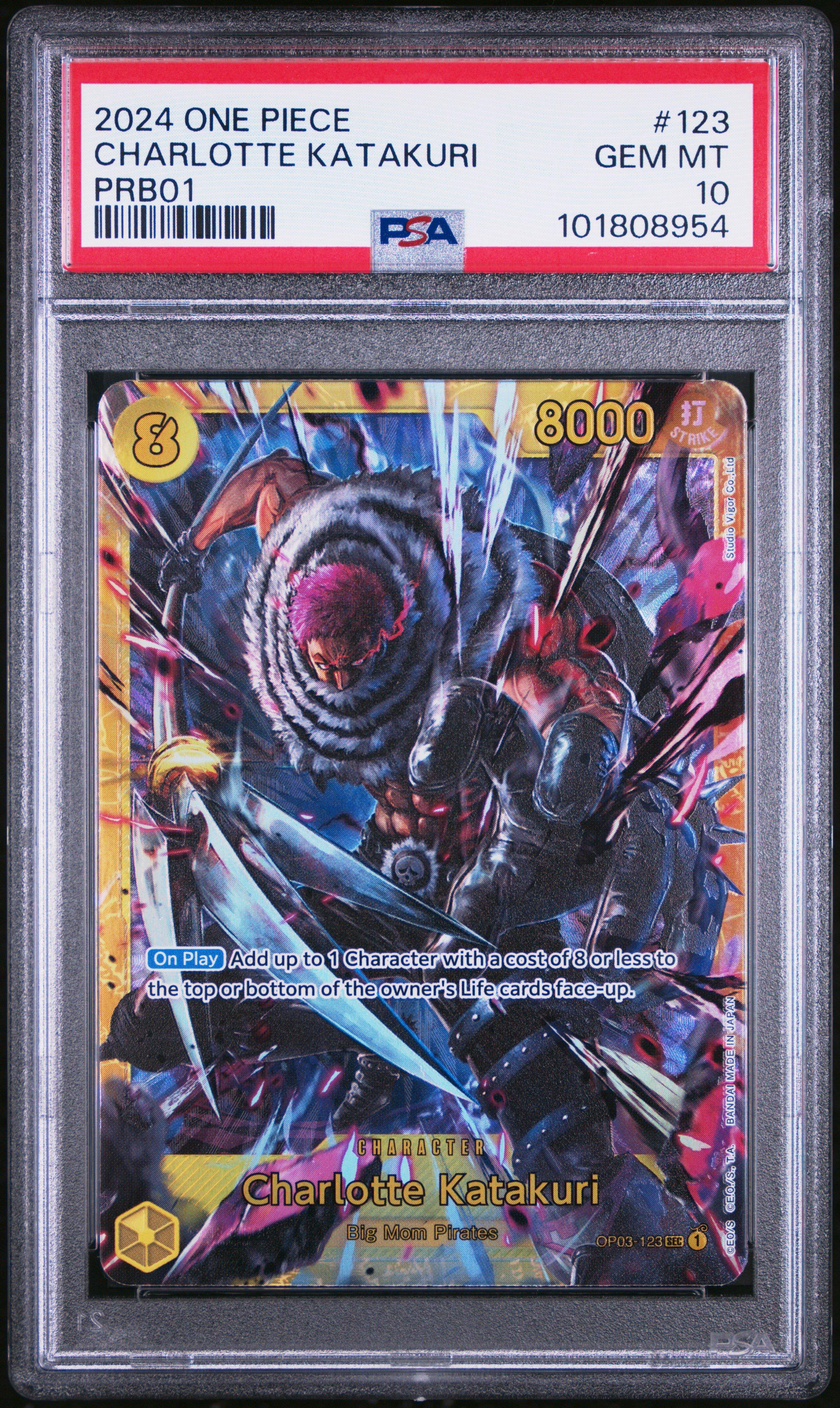 2024 One Piece Prb01-premium Booster -one Piece Card The Best- 123 Charlotte Katakuri PSA 10
