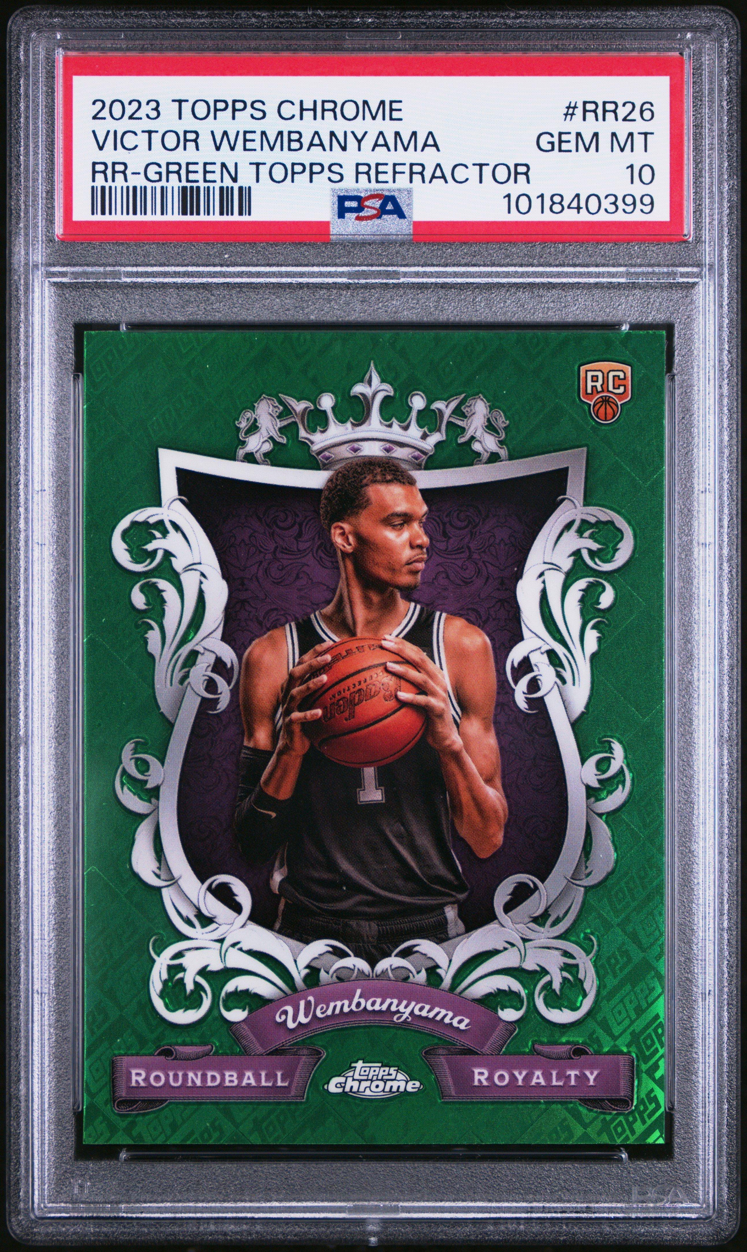 2023 Topps Chrome Roundball Royalty Rr26 Victor Wembanyama Topps Refractor PSA