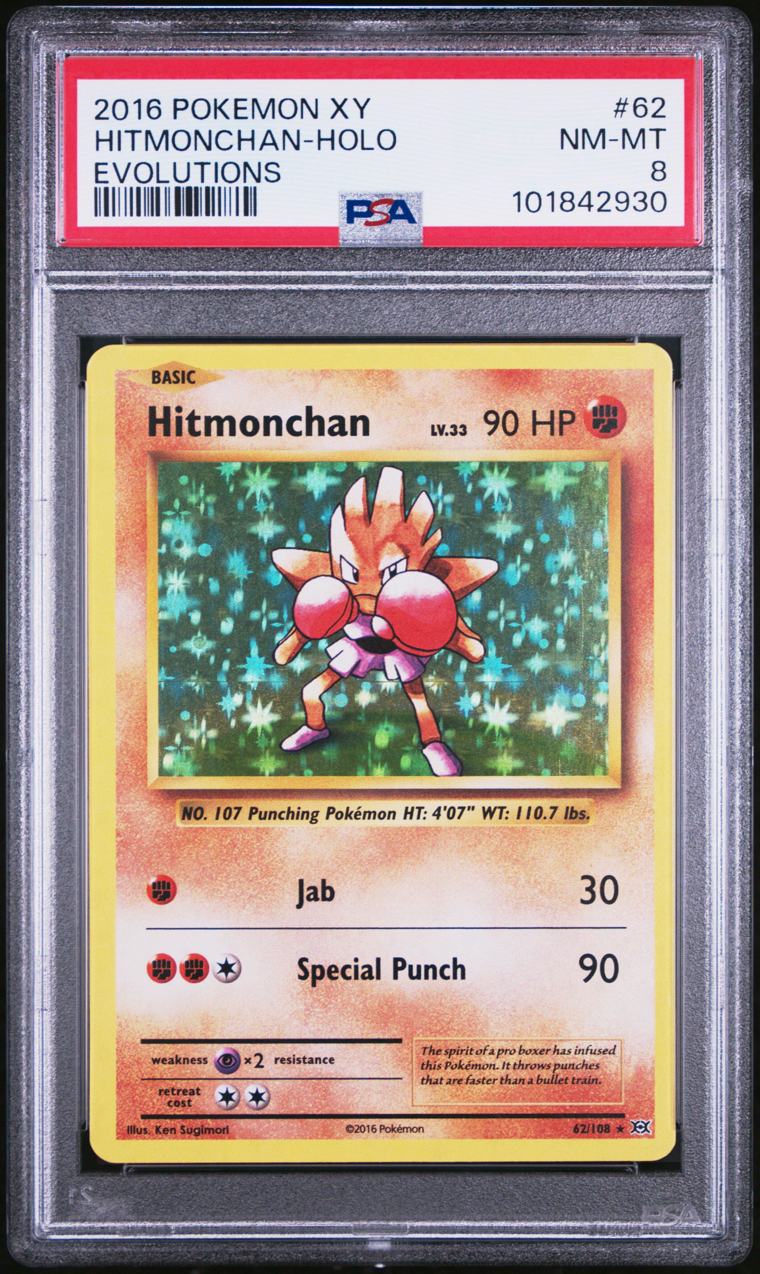 2016 Pokemon Xy Evolutions 62 Hitmonchan-holo PSA