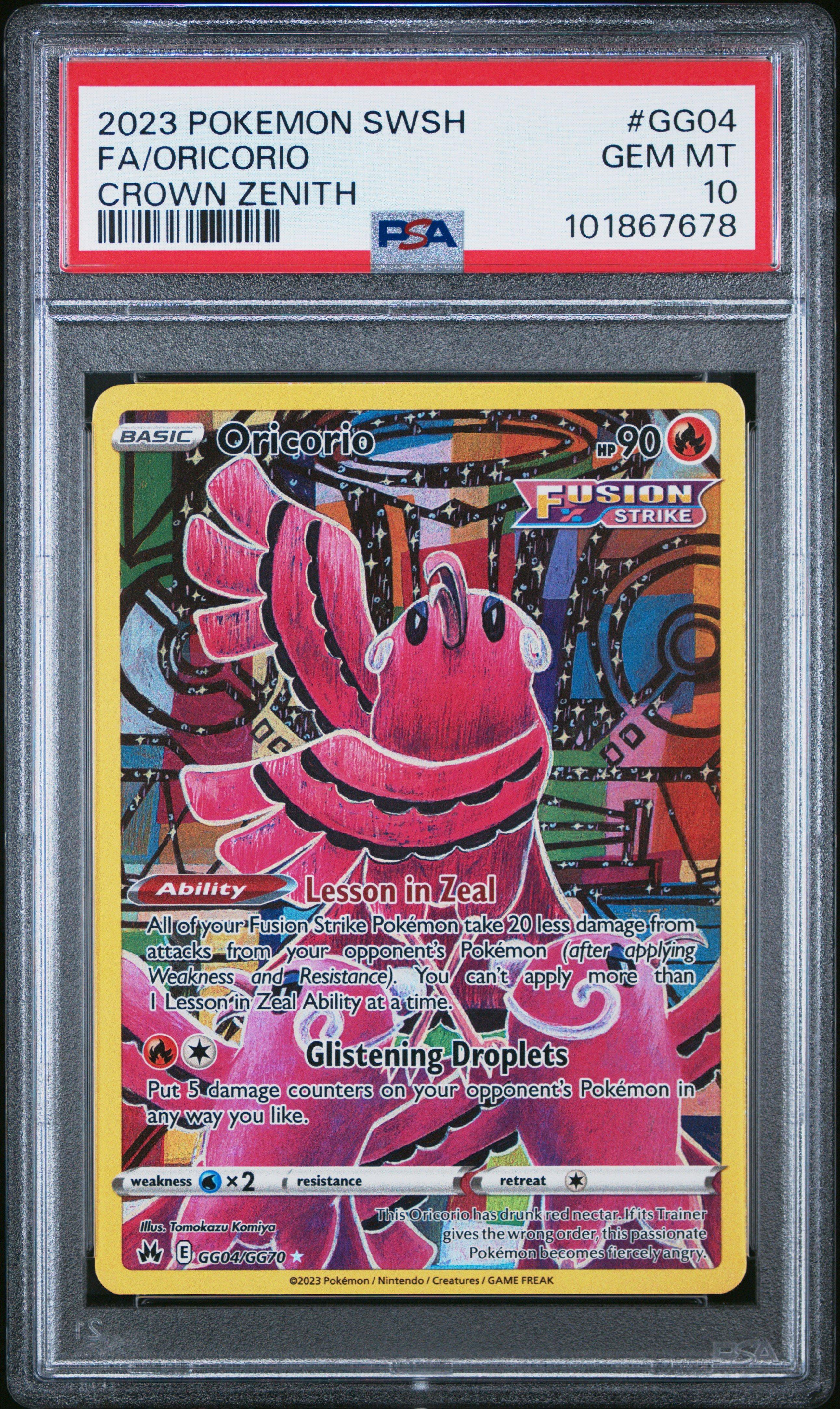 2023 Pokemon Sword And Shield Crown Zenith Gg04 Full Art/oricorio