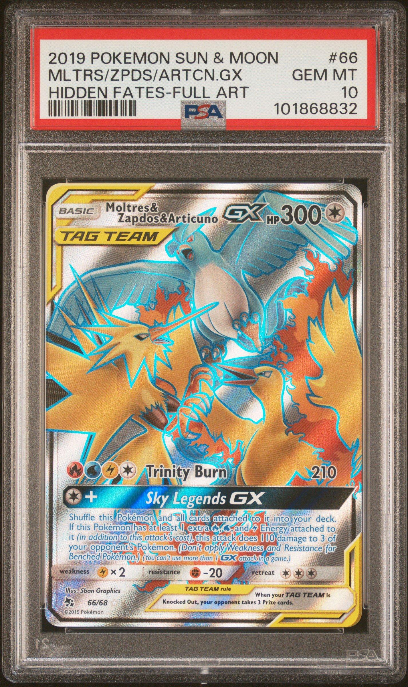 2019 Pokemon Sun & Moon Hidden Fates 66 Full Art/moltres & Zapdos