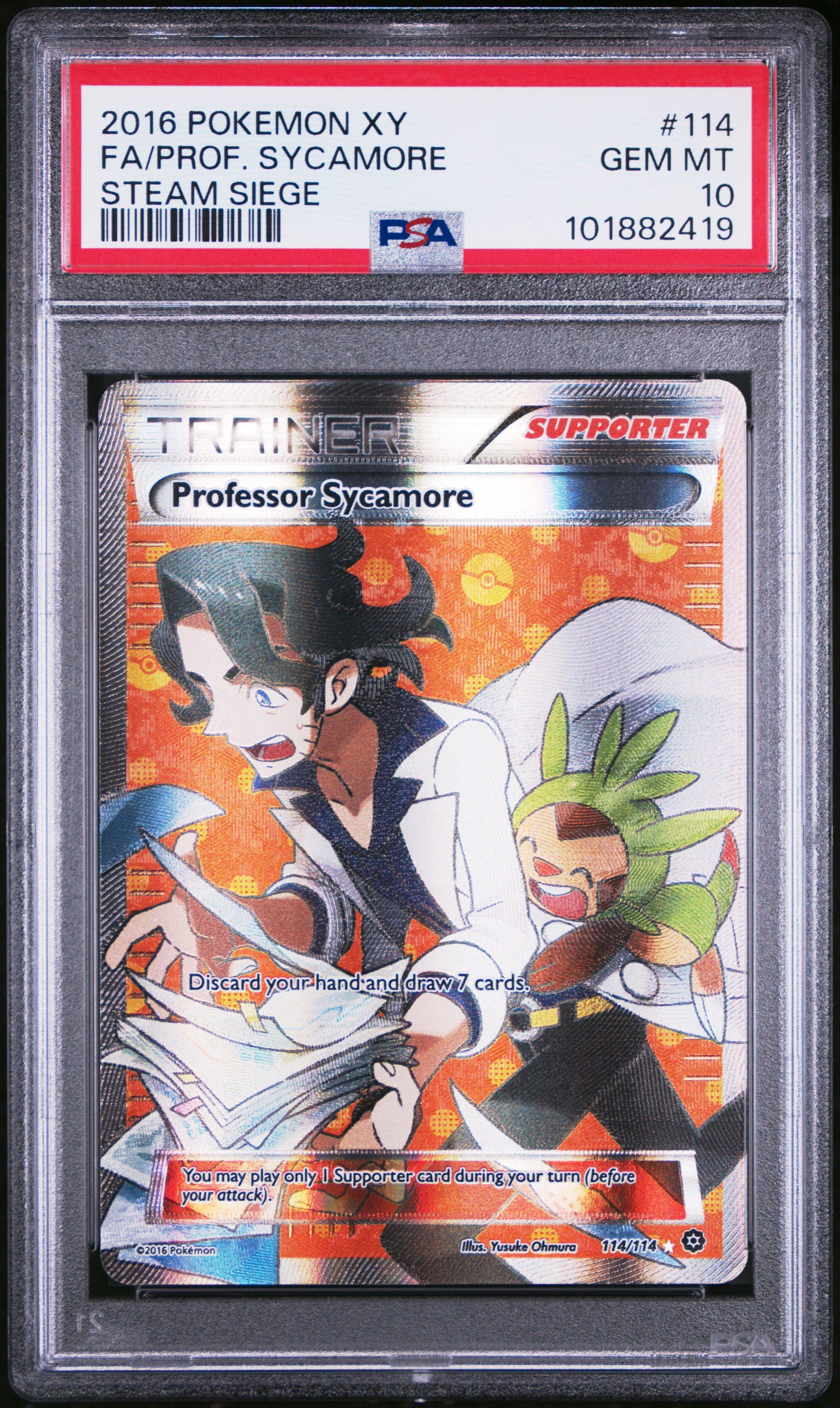 2016 Pokemon Xy Steam Siege 114 Full Art/professor Sycamore PSA