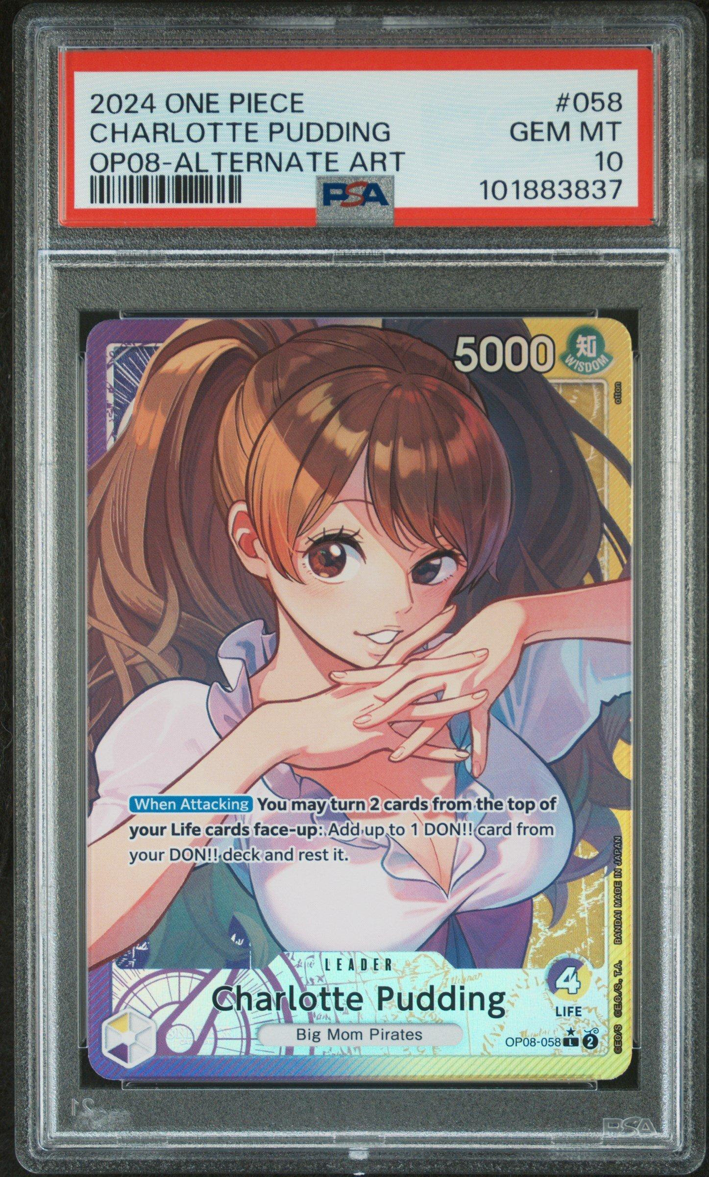 2024 One Piece Two Legends 058 Charlotte Pudding Alternate Art PSA 