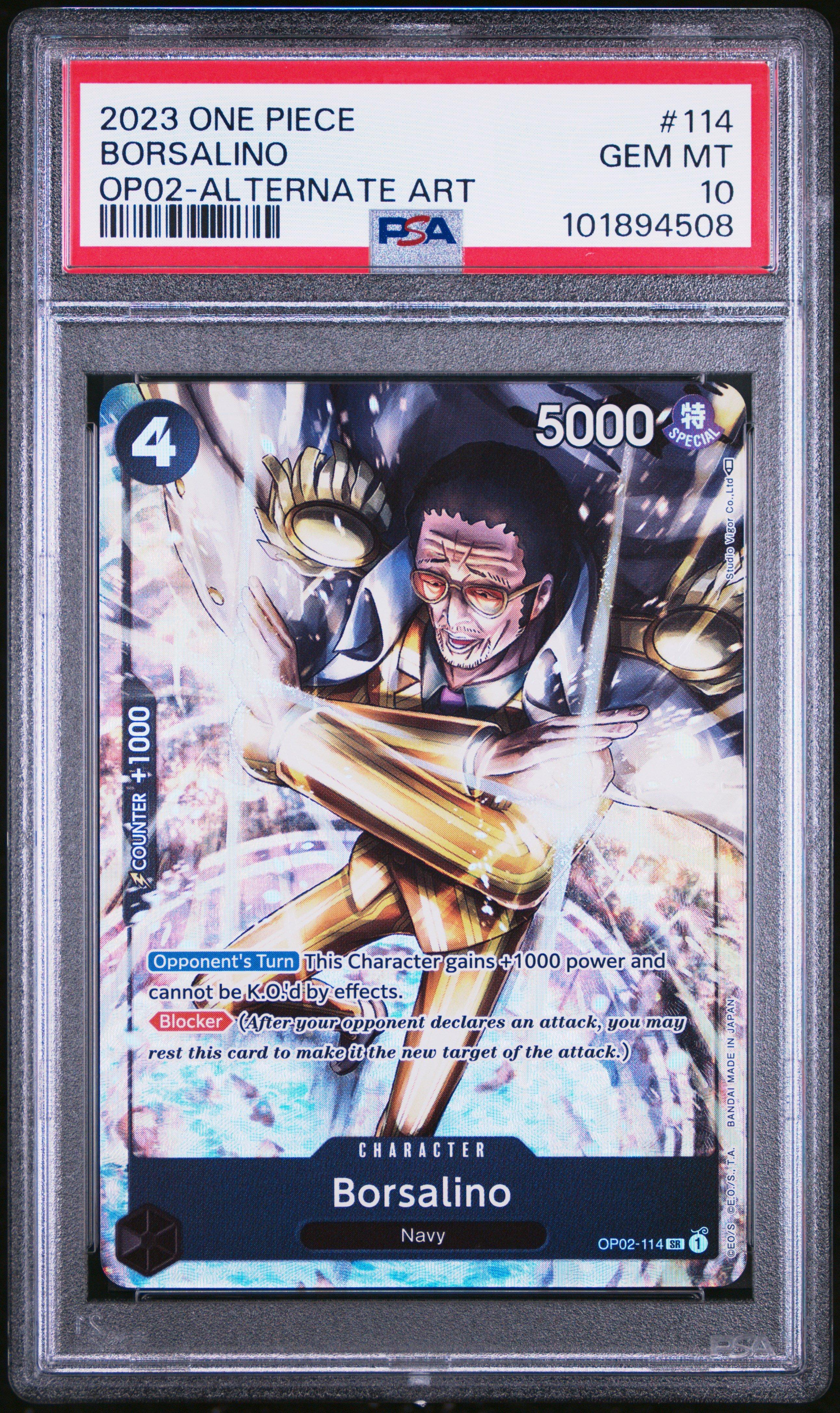 2023 One Piece Op02-paramount War 114 Borsalino Alternate Art PSA