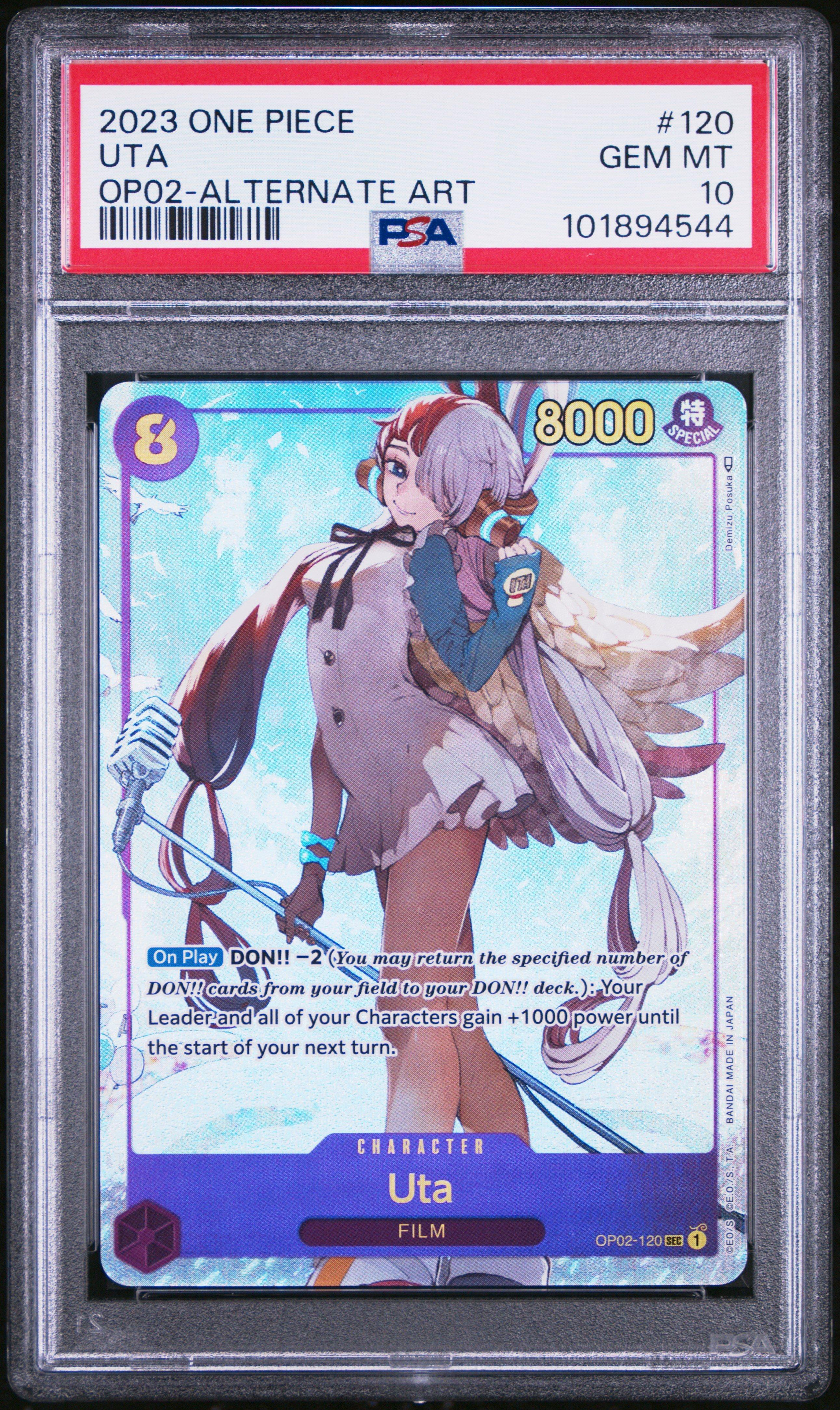 2023 One Piece Op02-paramount War 120 Uta Alternate Art PSA 10