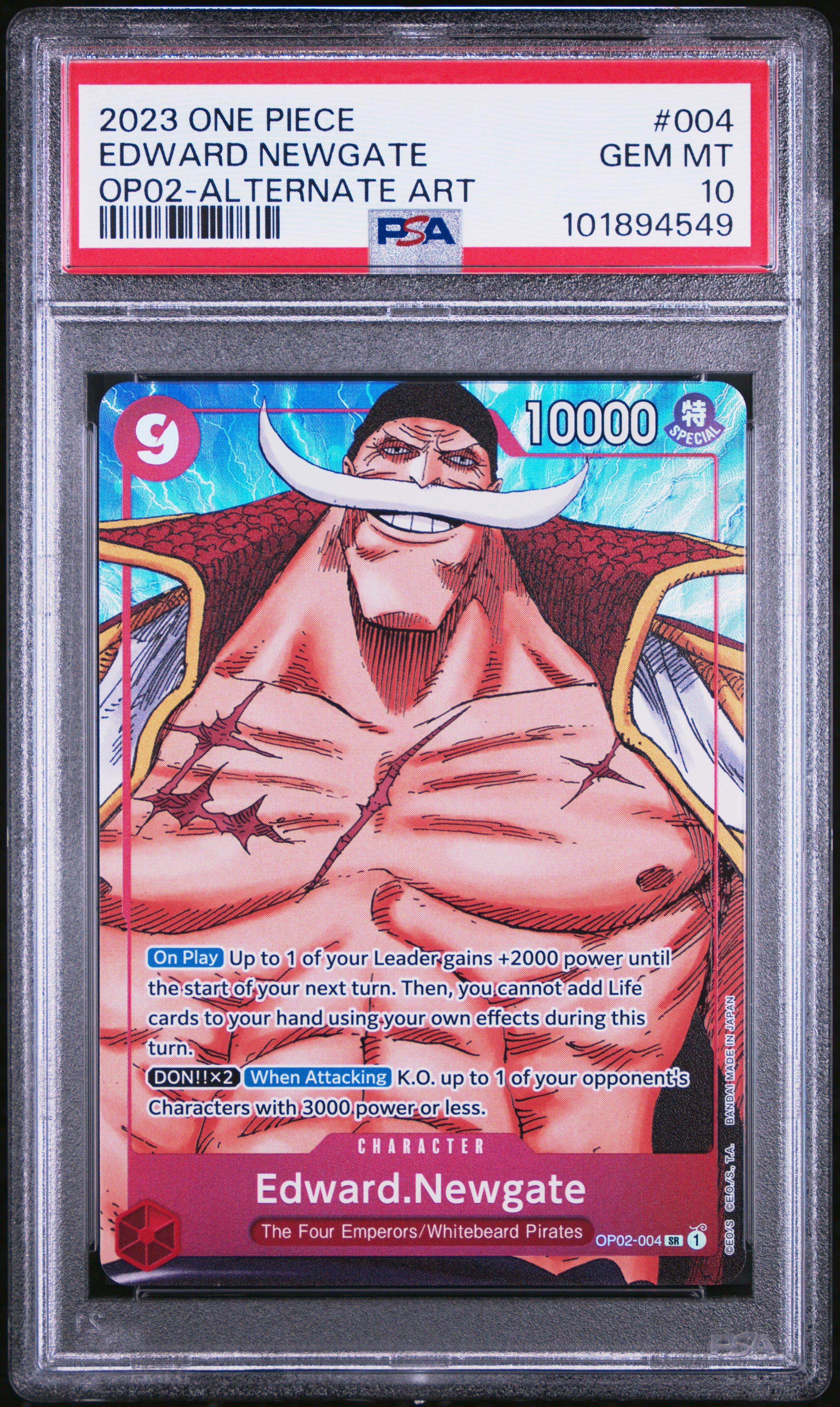 2023 One Piece Paramount War 004 Edward Newgate Alternate Art PSA 10