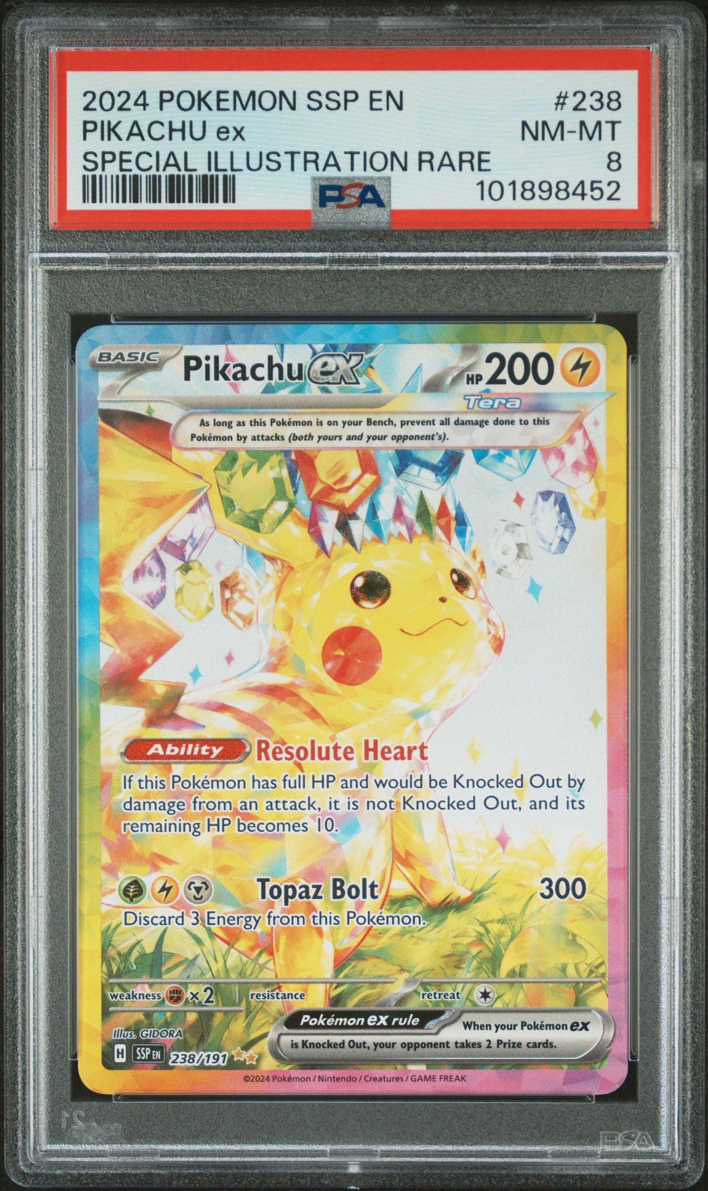 今叶星　ssp　PSA8 2024 Pokemon Ssp En-surging Sparks 238 Pikachu Ex Special