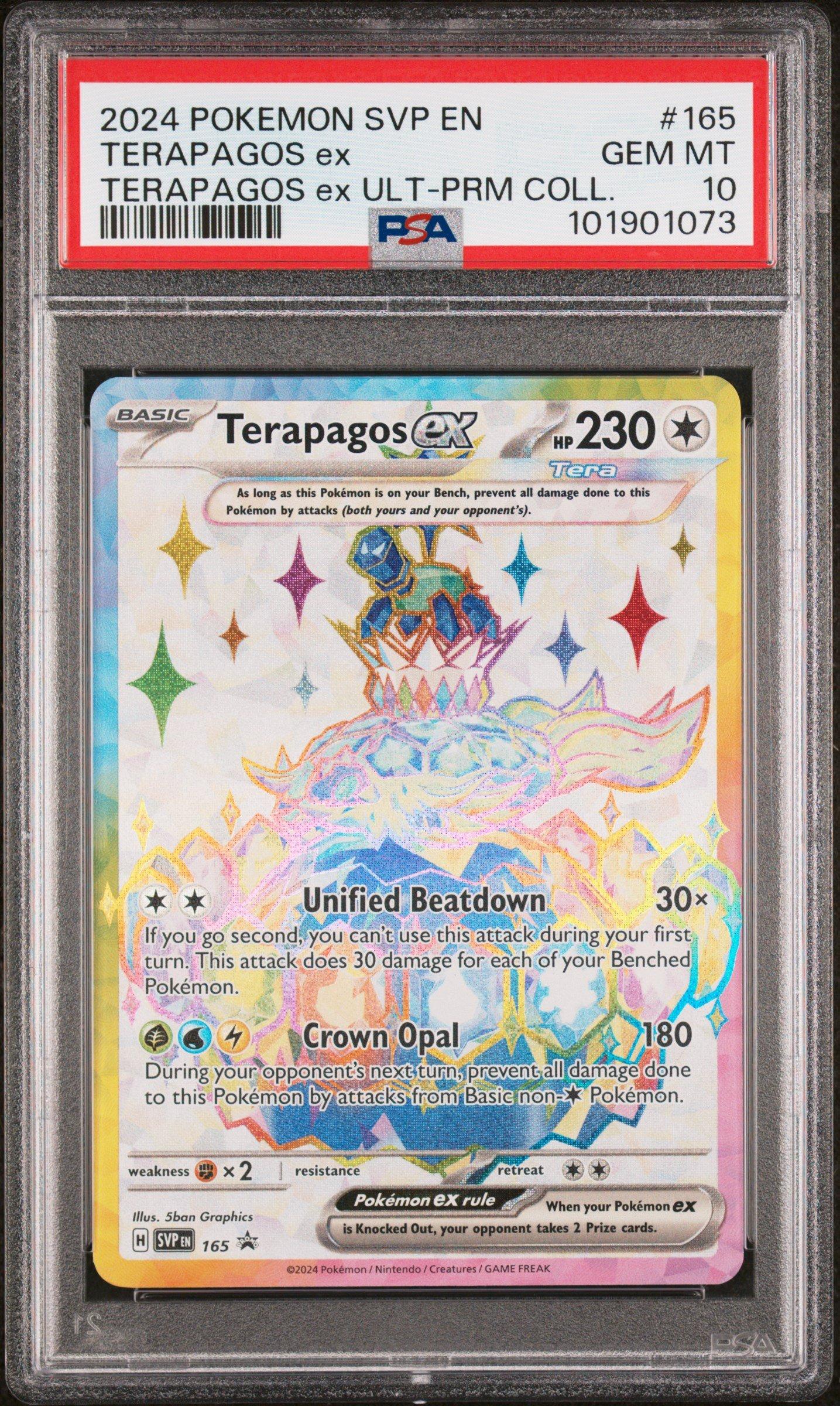 2024 Pokemon Svp En-sv Black Star Promo 165 Terapagos Ex Terapagos Ex Ultra-premium Collection PSA 10