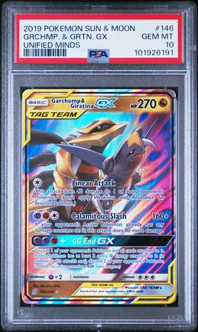 2019 Pokemon Sun & Moon Unified Minds 146 Garchomp & Giratina Gx