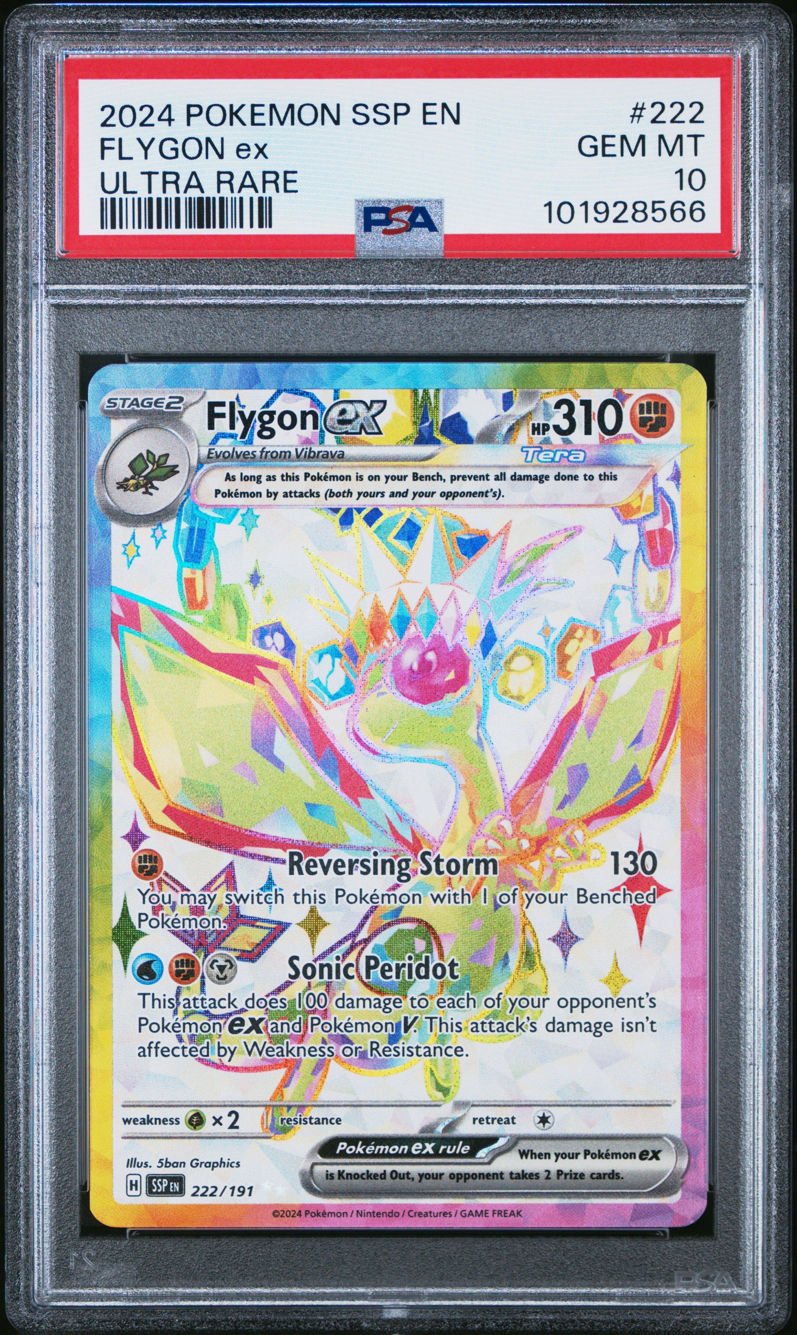 2024 Pokemon Ssp En-surging Sparks 222 Flygon Ex Ultra Rare PSA 10
