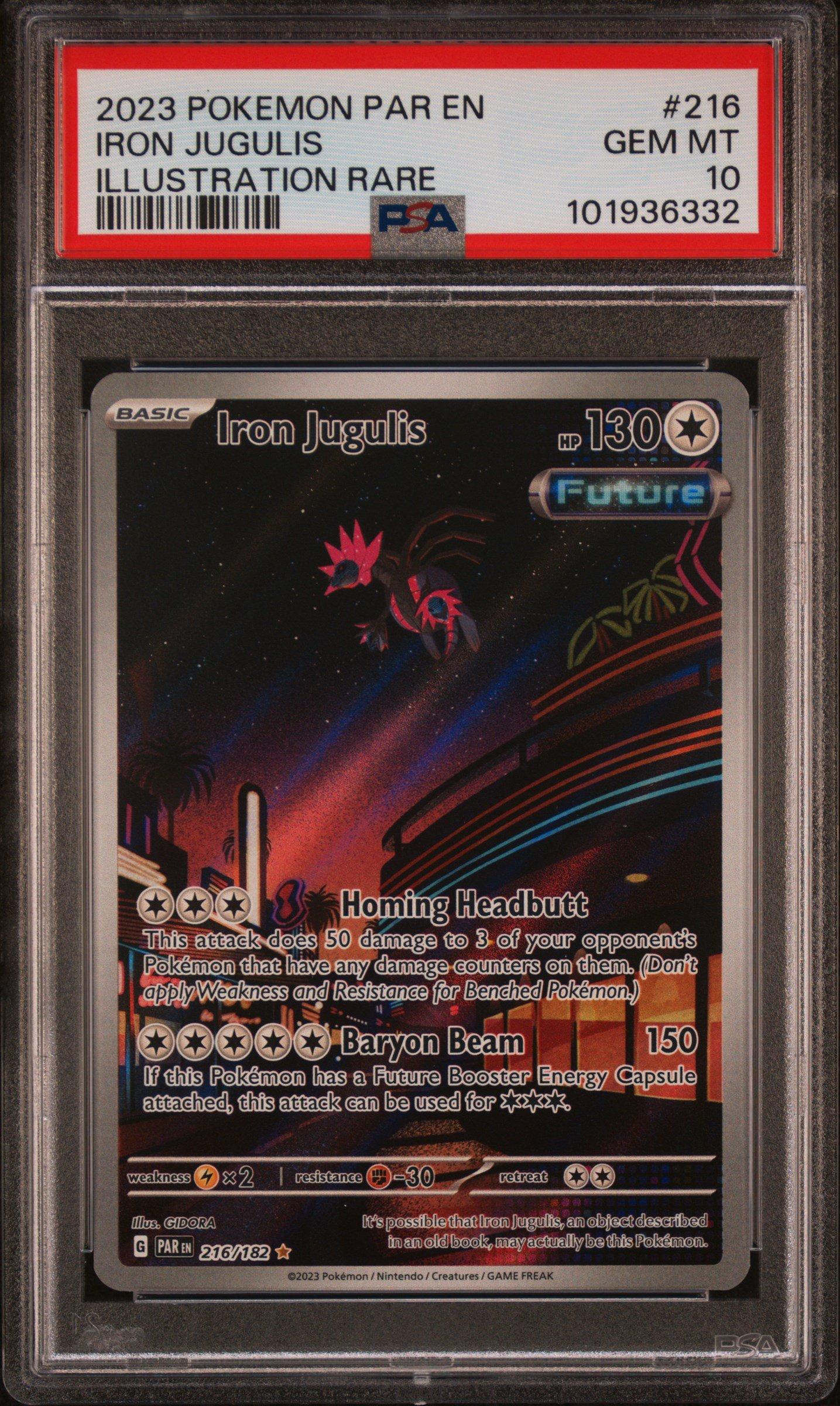iron jugulis pokemon card value 2023 Future Flash Holo Art Rare Japanese Art Rare CGC 10 #078/066 Listed With Mascot. Iron Jugulis Card : r/IsMyPokemonCardFake