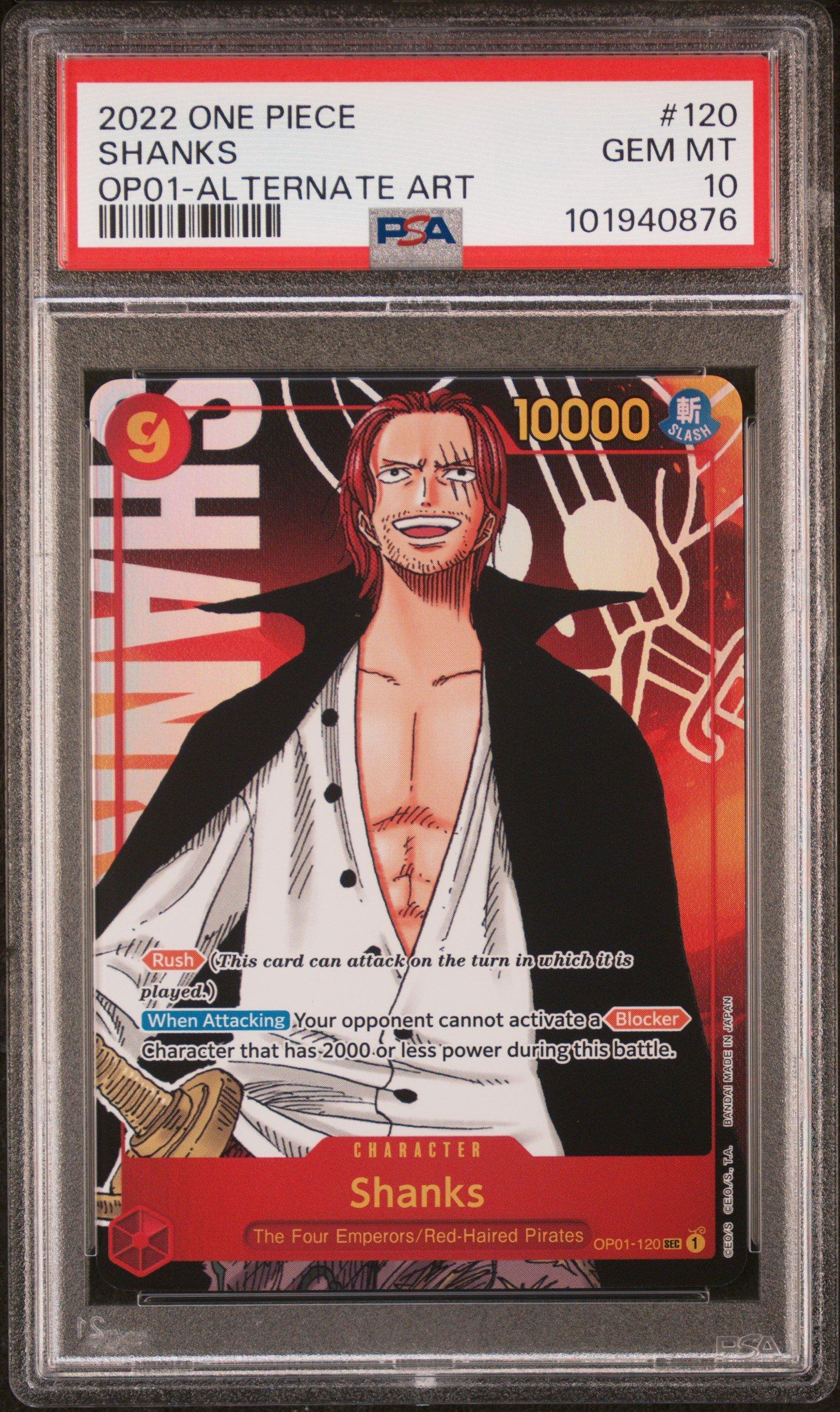 2022 One Piece Op01-romance Dawn 120 Shanks Alternate Art PSA 10
