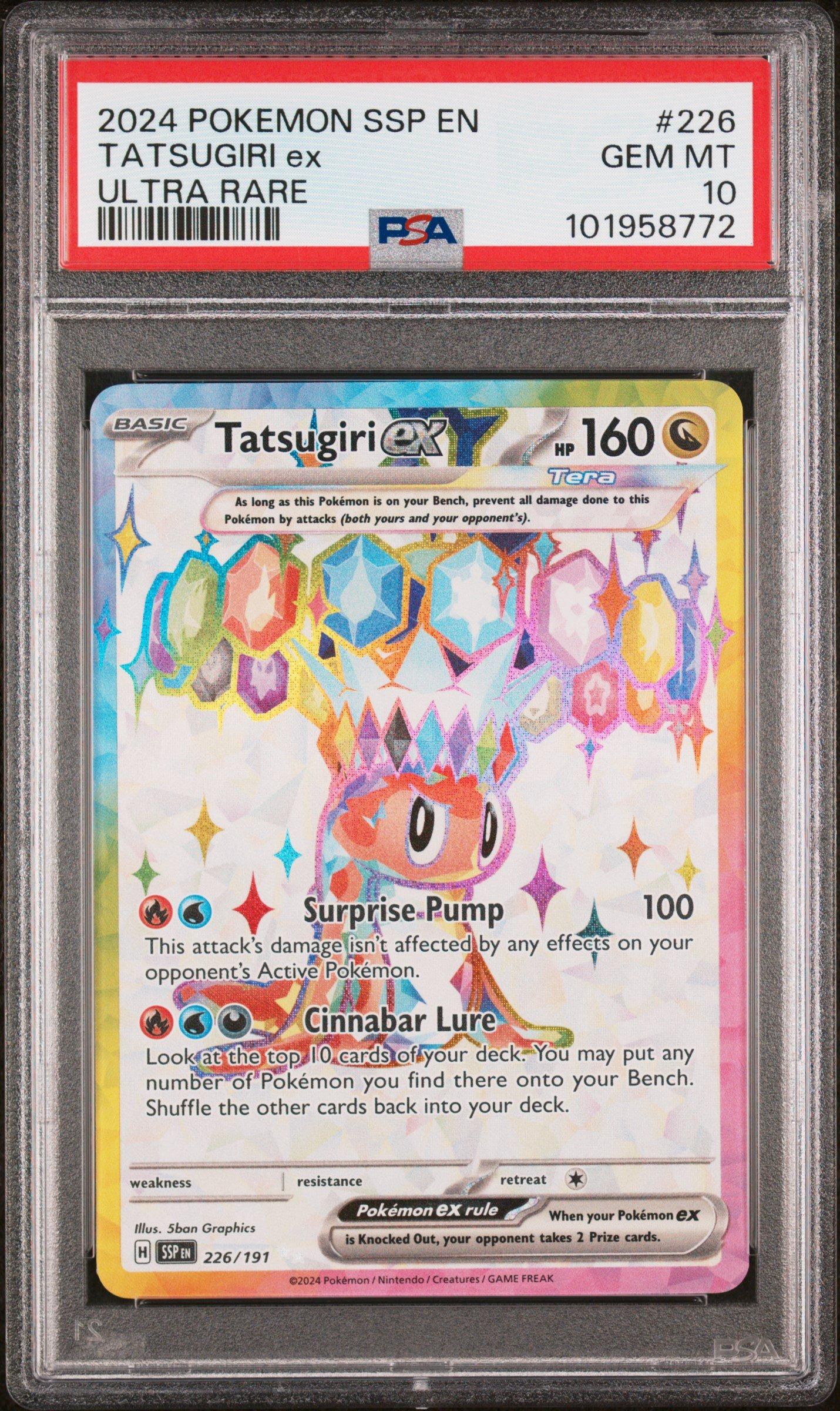 2024 Pokemon Ssp En-surging Sparks 226 Tatsugiri Ex Ultra Rare PSA