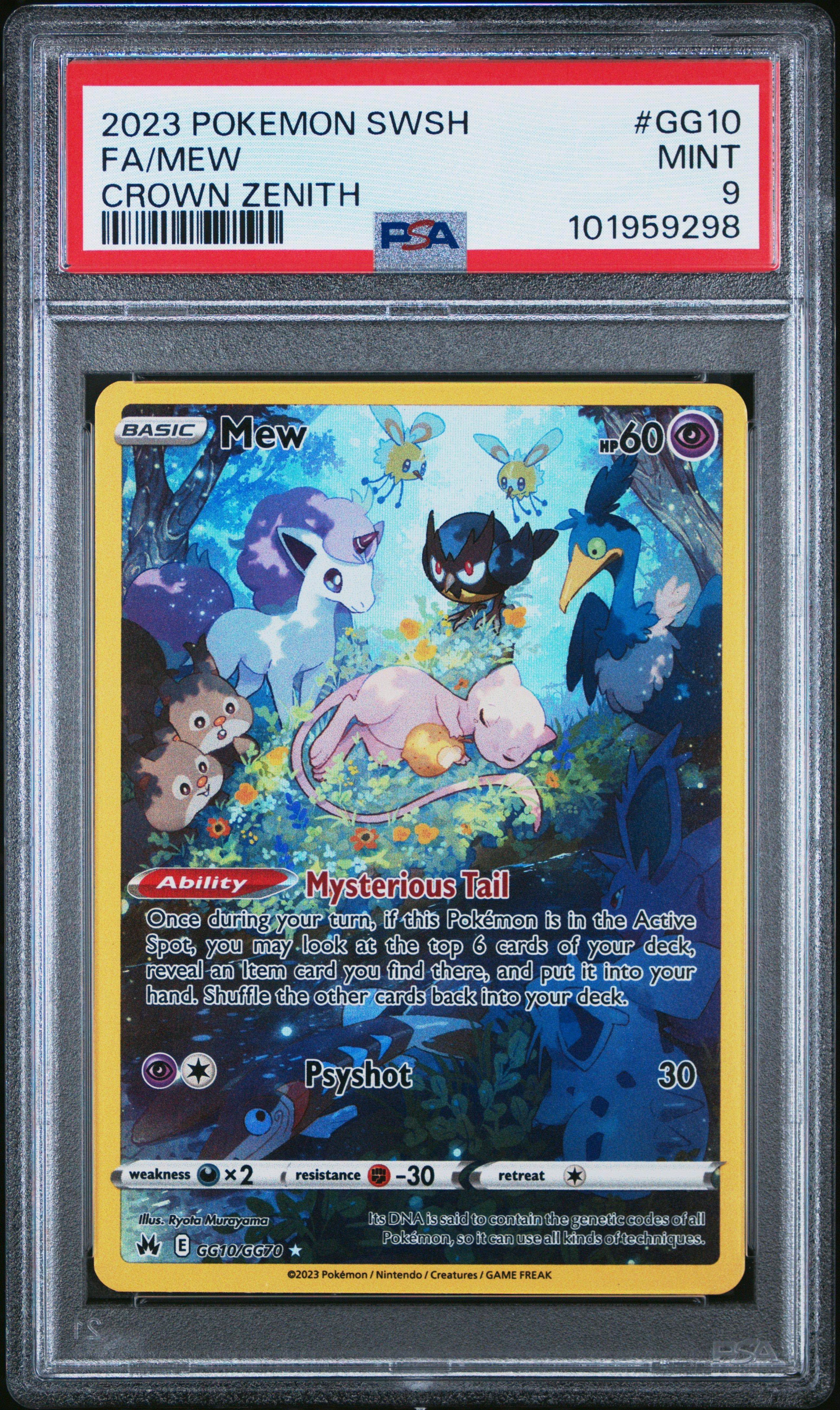 2023 Pokemon Sword And Shield Crown Zenith Gg10 Full Art/mew PSA 9