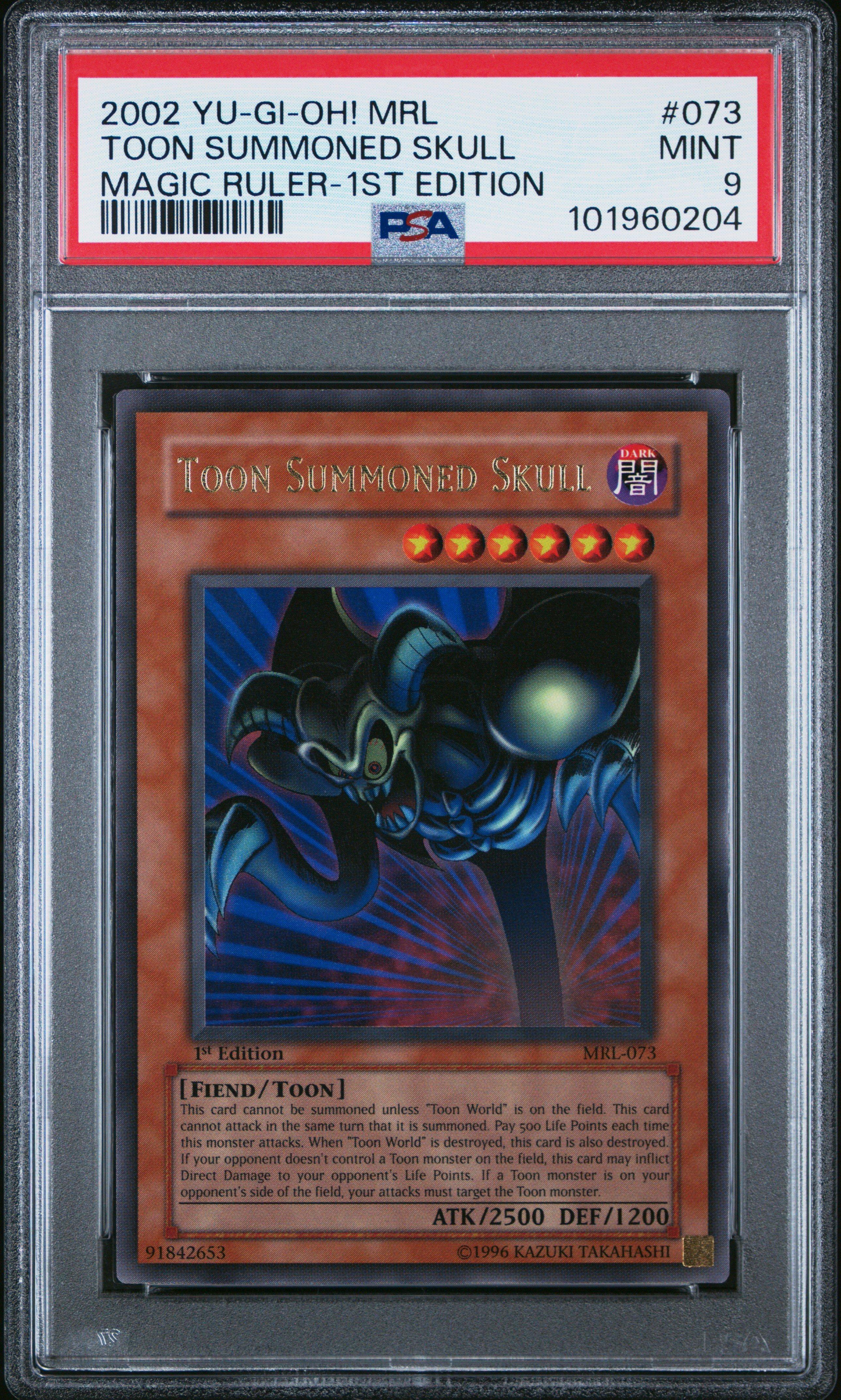 2002 Yu-gi-oh! Mrl-magic Ruler 073 Toon Summoned Skull 1st Edition