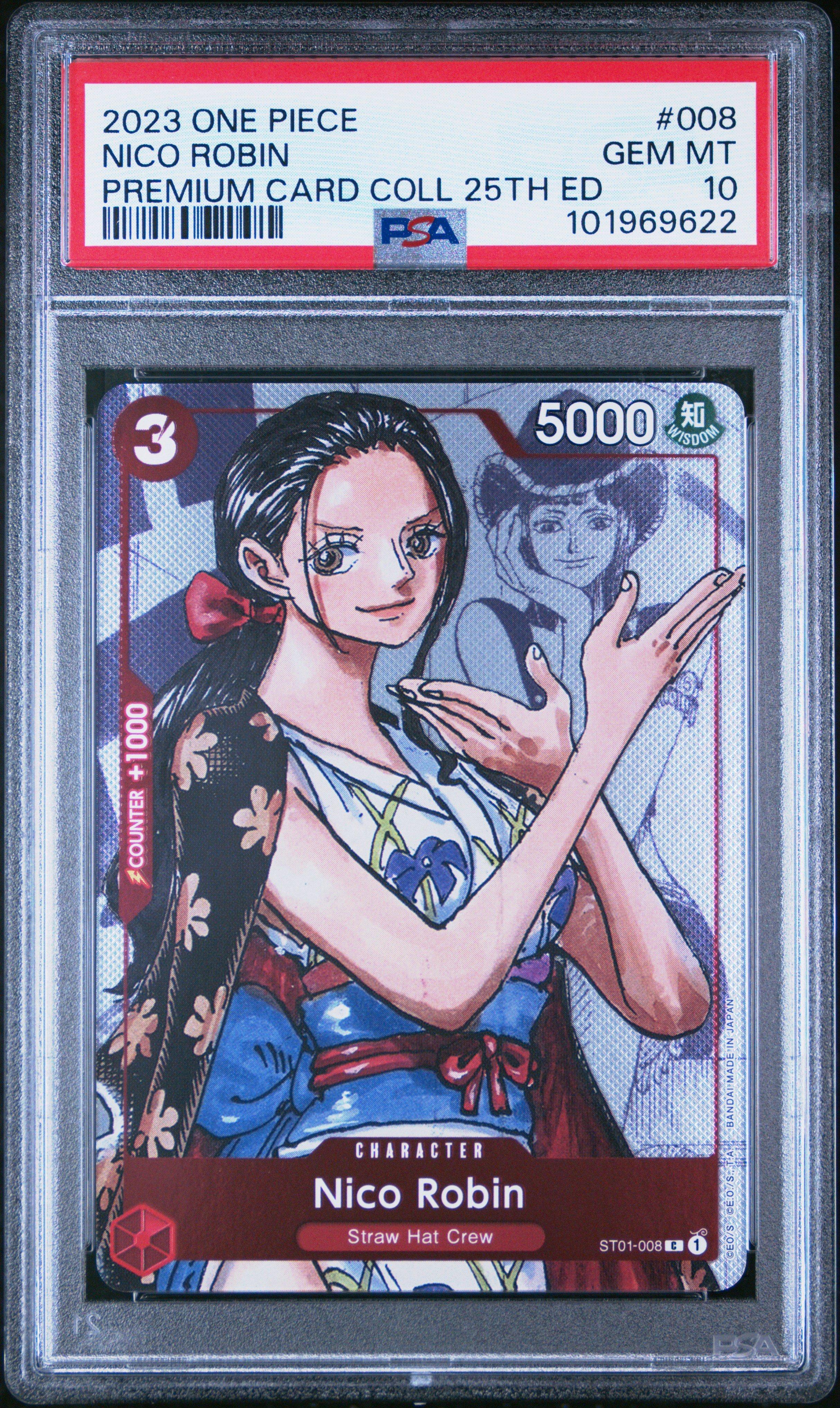 thumbnail image 2 of PSA 10 Nico Robin - One Piece Premium Card Collection 25th Anniversary #008 2 of 5