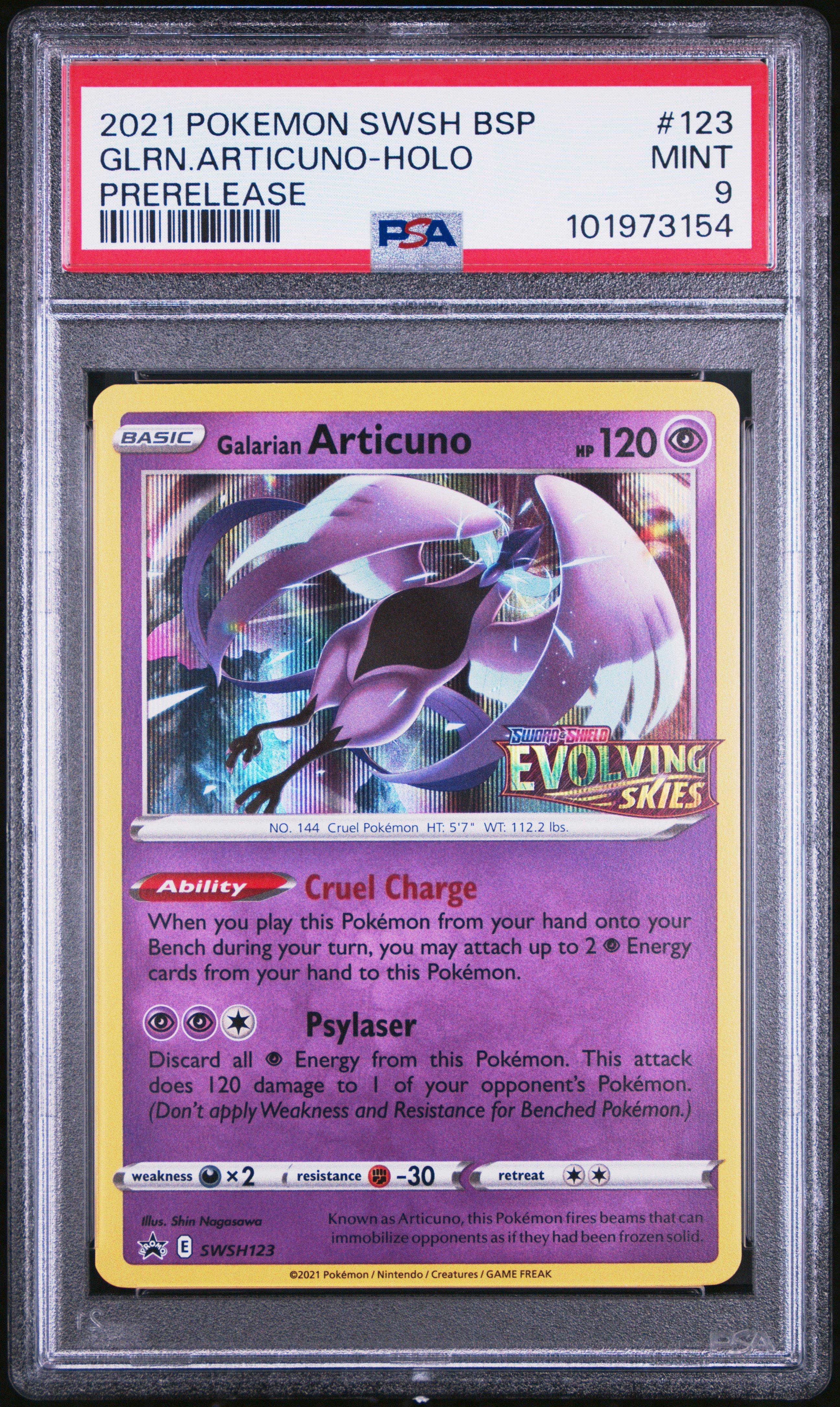 2021 Pokemon Swsh Black Star Promo 123 Galarian Articuno-holo Prerelease PSA
