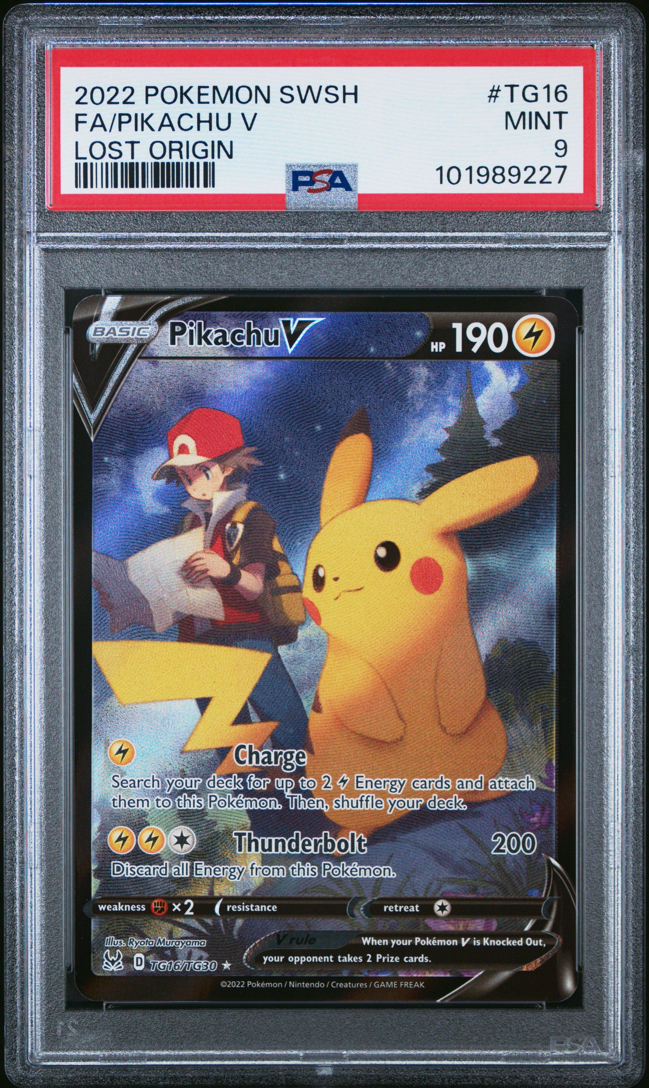 2022 Pokemon Sword & Shield Lost Origin Tg16 Full Art/pikachu V