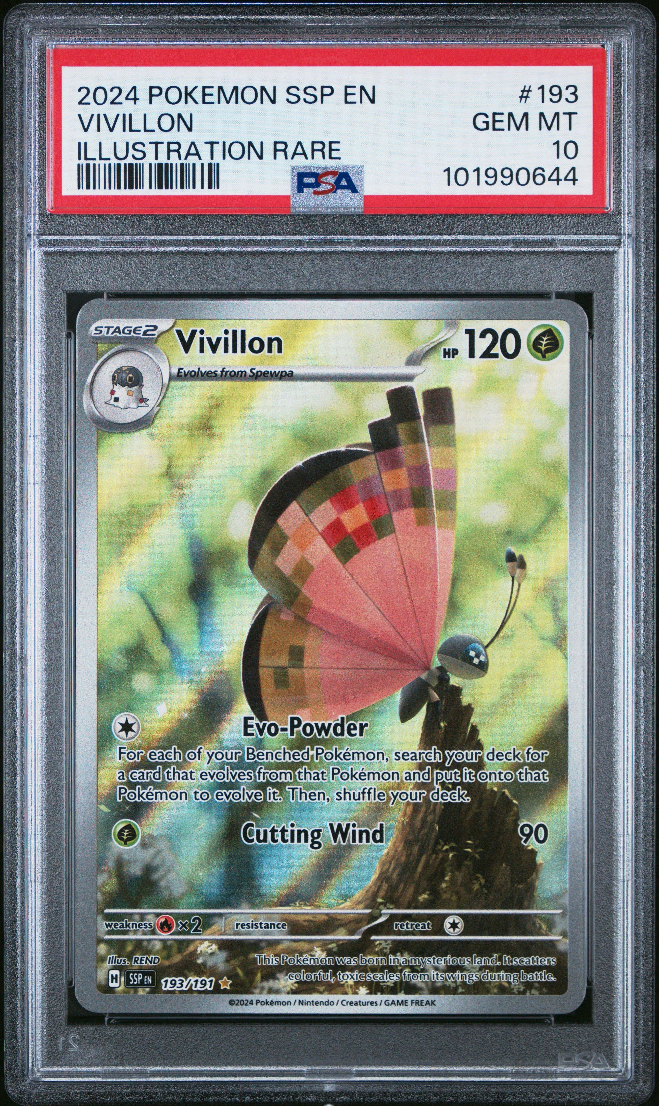 2024 Pokemon Ssp En-surging Sparks 193 Vivillon Illustration Rare