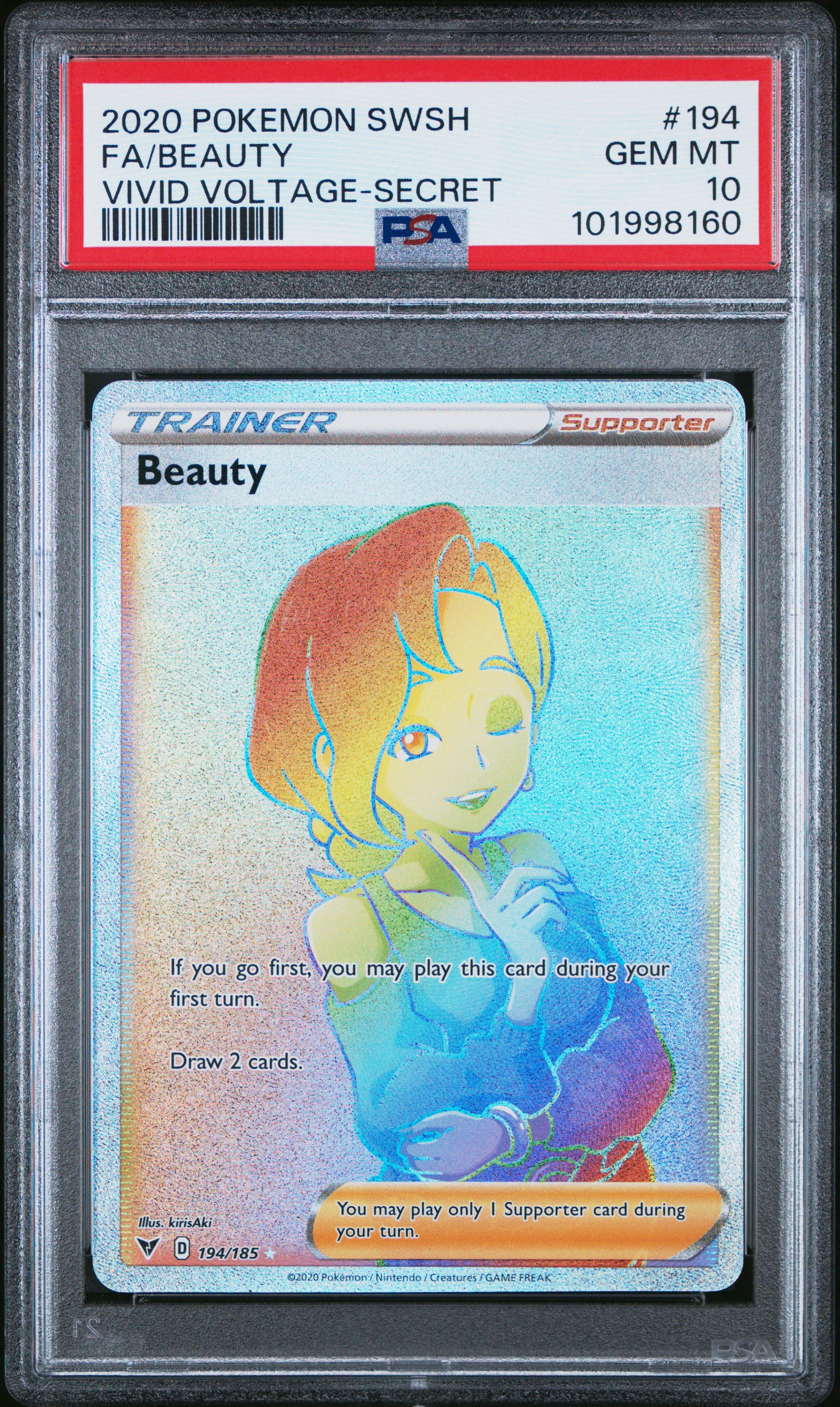 2020 Pokemon Sword & Shield Vivid Voltage 194 Full Art/beauty Secret PSA