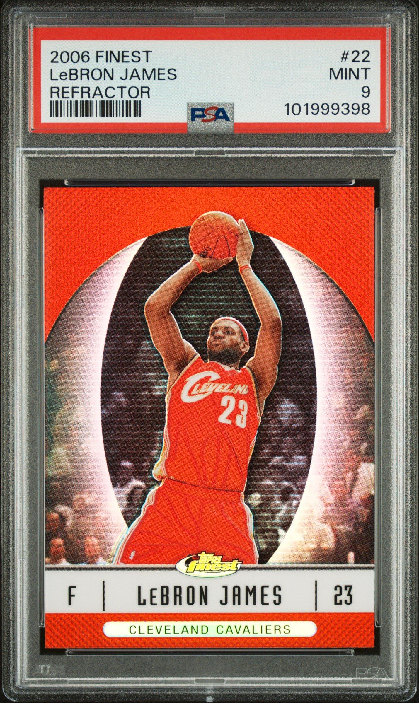 2006 Finest 22 Lebron James Refractor PSA 9