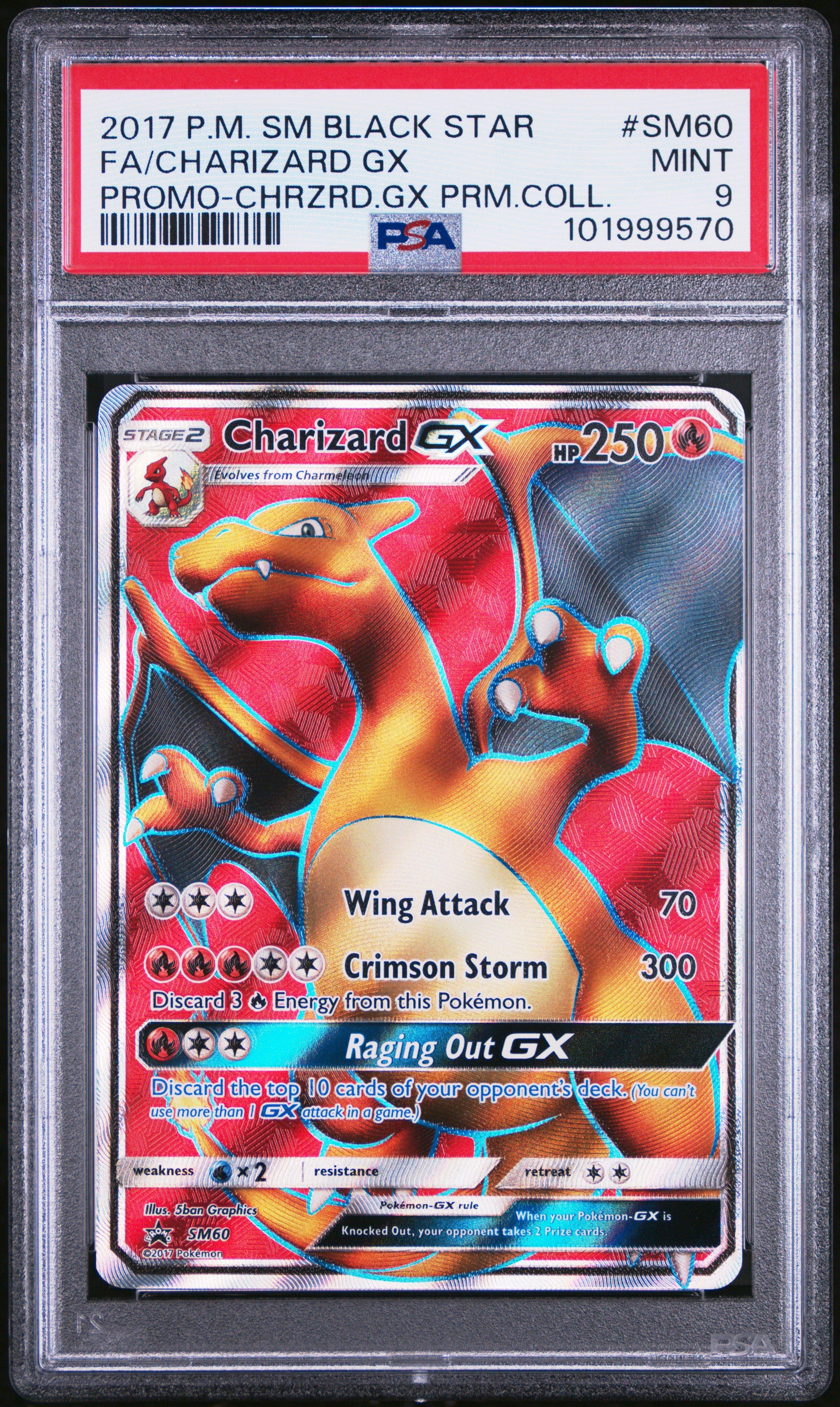 2017 Pokemon Sm Black Star Promo Sm60 Full Art/charizard Gx Charizard Gx Premium Collection PSA