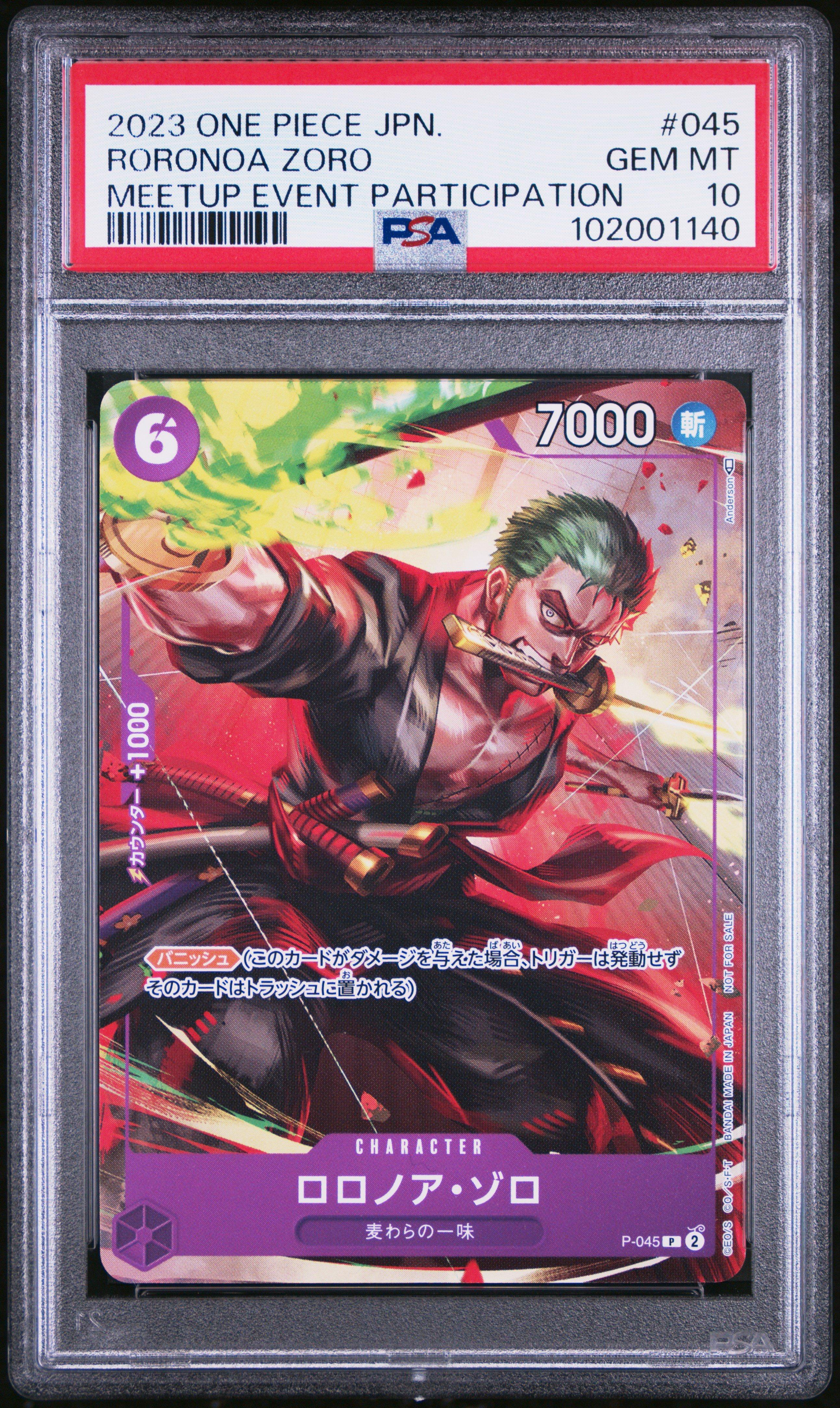 2023 One Piece Japanese Promos 045 Roronoa Zoro Meetup Event Participation PSA 10