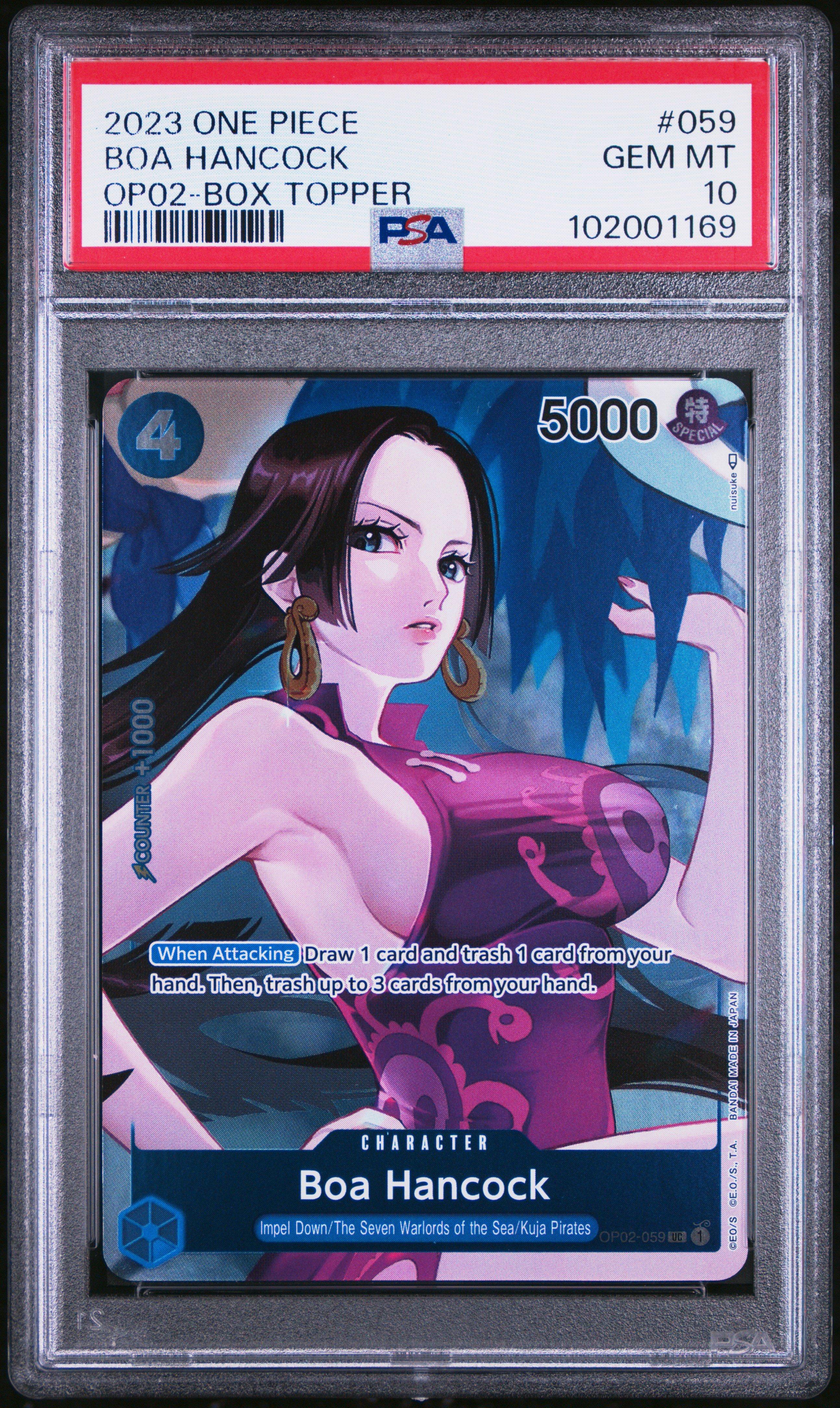 2023 One Piece Op02-paramount War 059 Boa Hancock Box Topper PSA 10