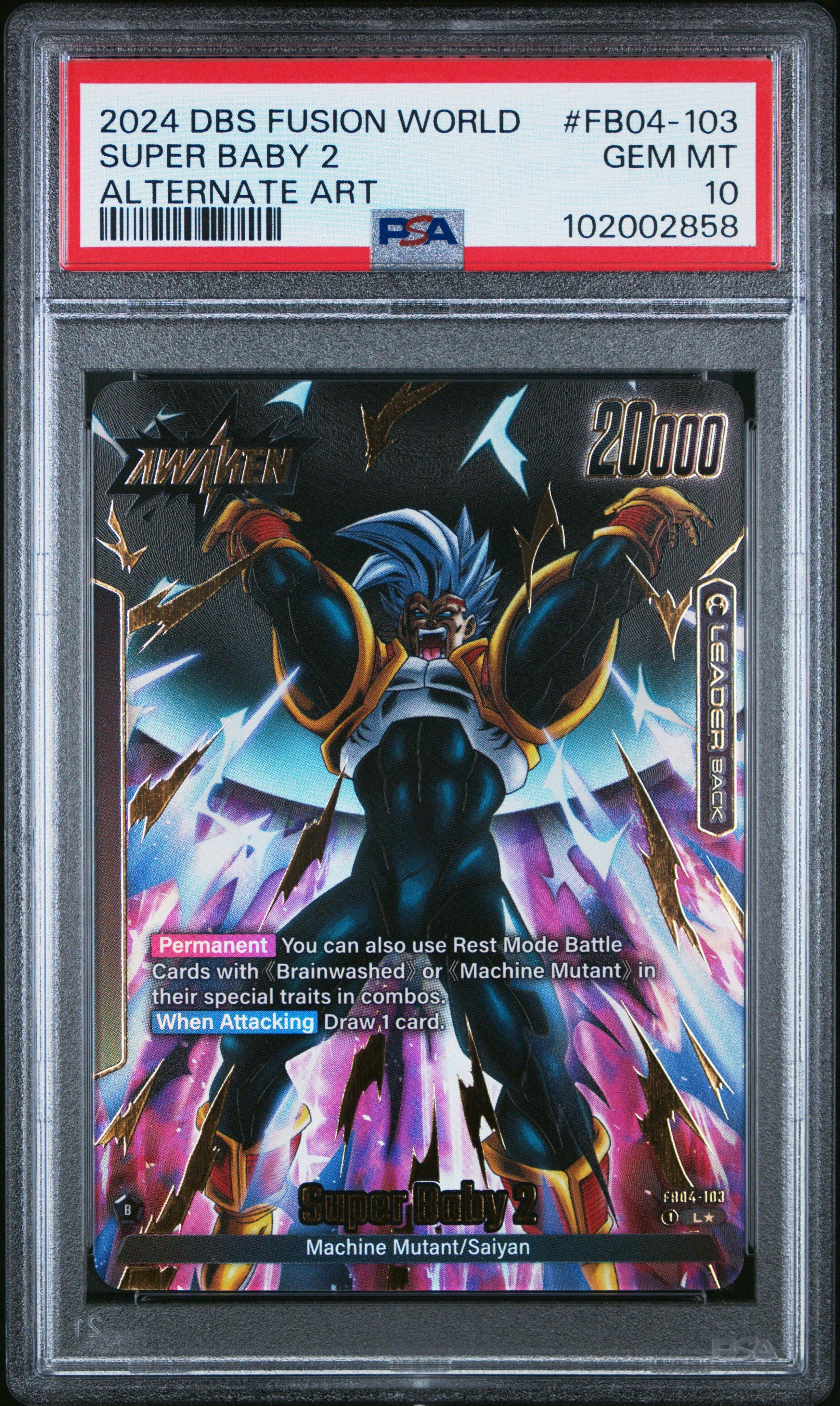 2024 Dragon Ball Super Card Game Fusion World Ultra Limit Fb04-103 Baby Vegeta/super Baby 2 Alternate Art PSA 10
