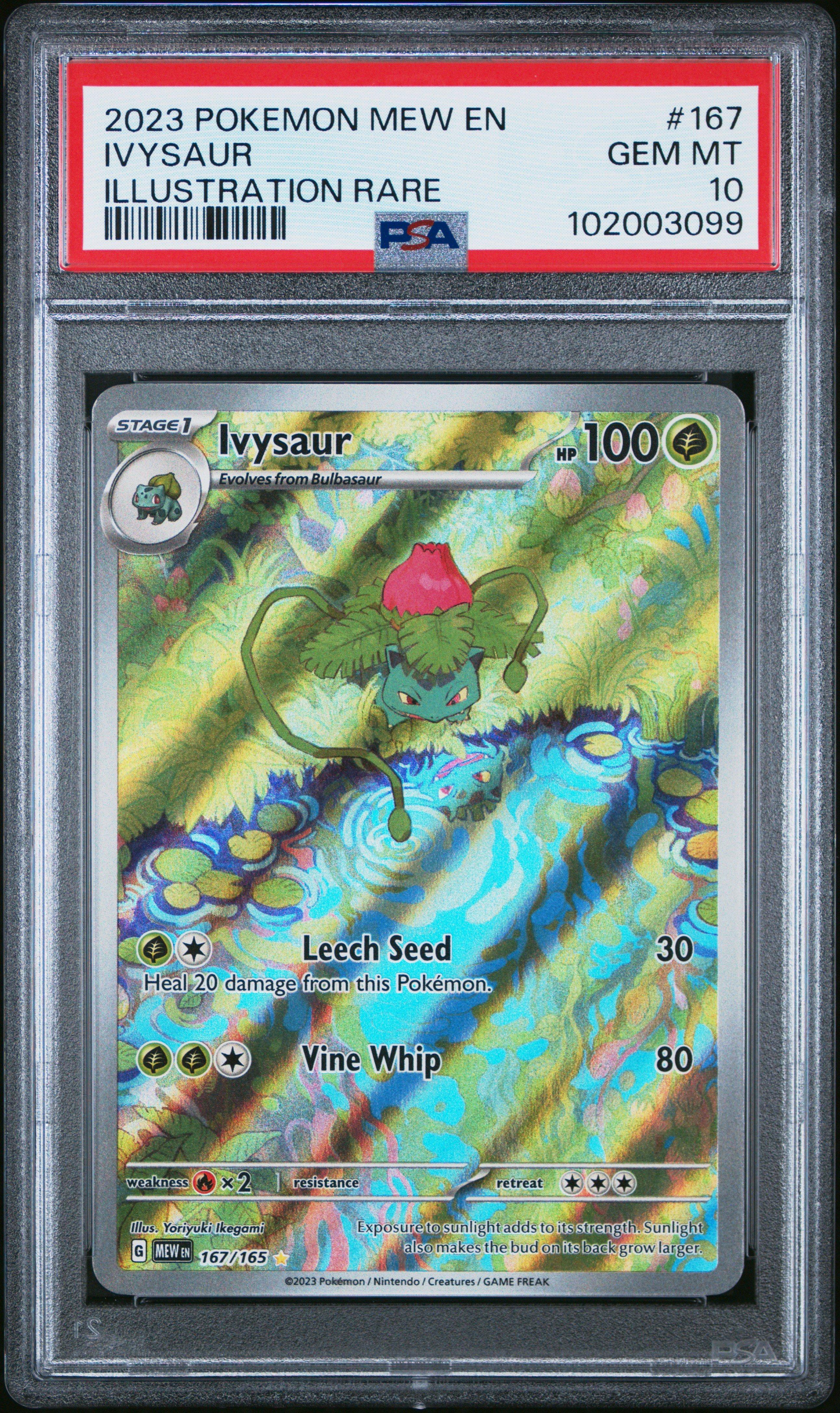 2023 Pokemon Mew En-151 167 Ivysaur Illustration Rare PSA 10