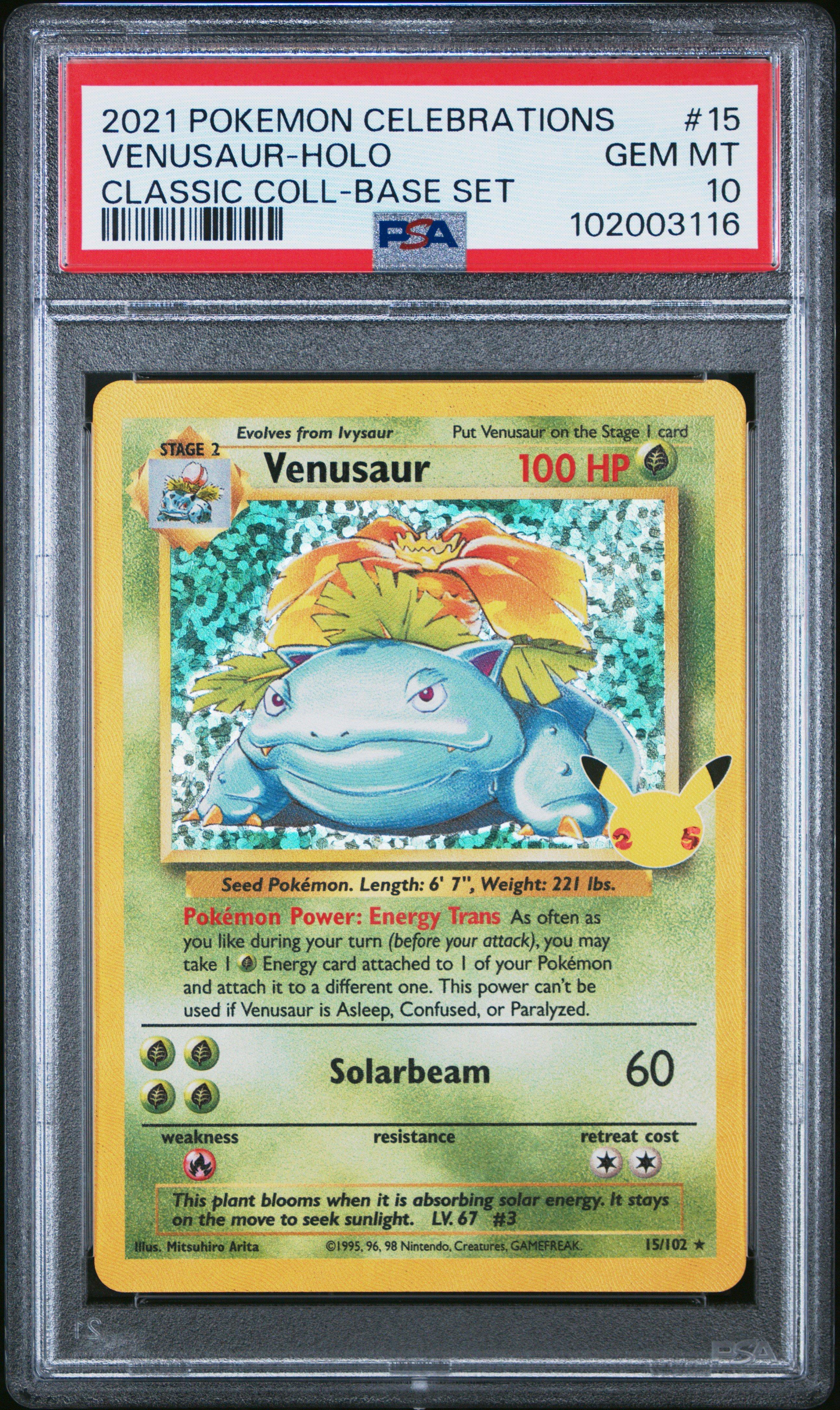 2021 Pokemon Celebrations Classic Collection 15 Venusaur-holo PSA