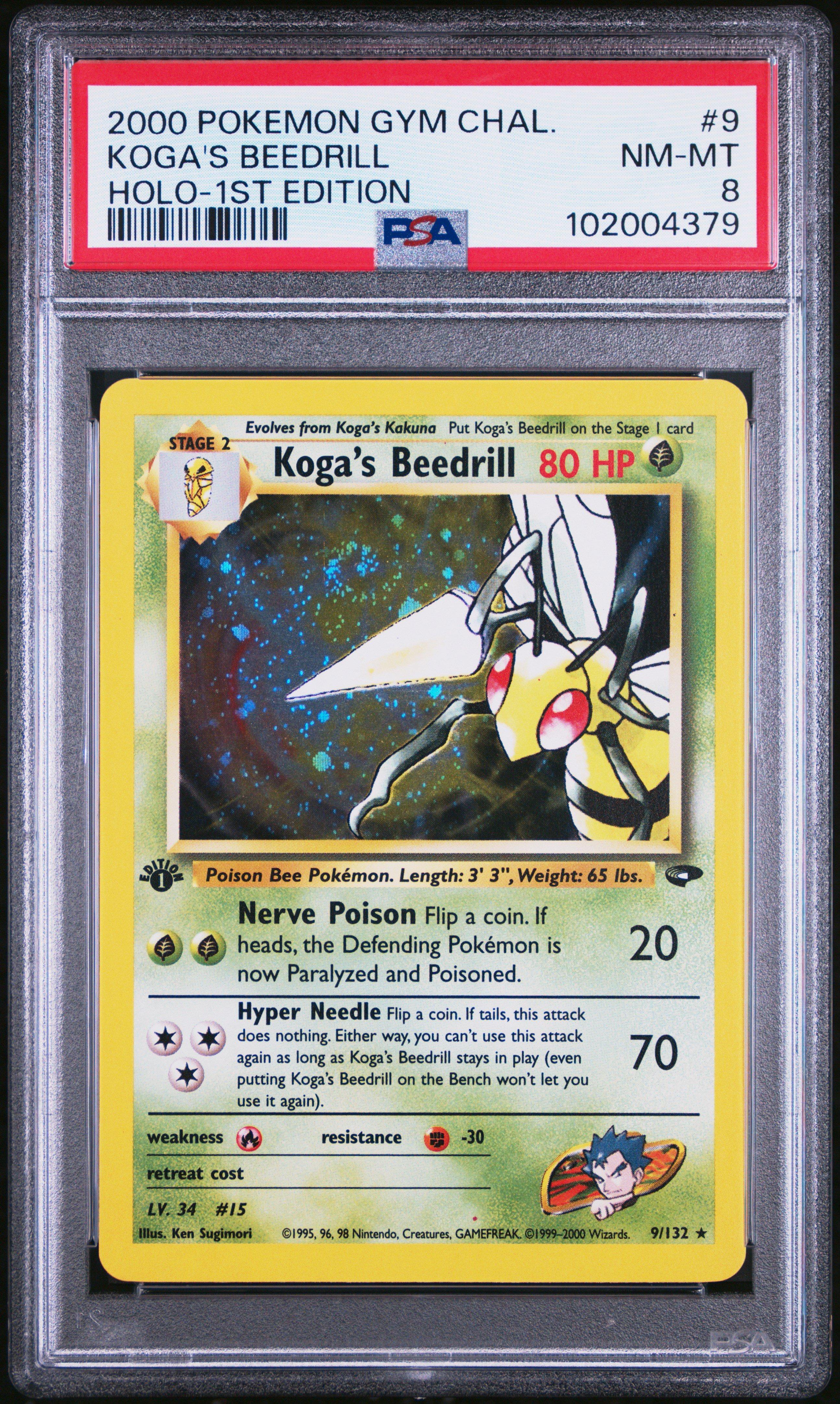 2000 Pokemon Gym Challenge 9 Koga's Beedrill Holo-1st Edition PSA