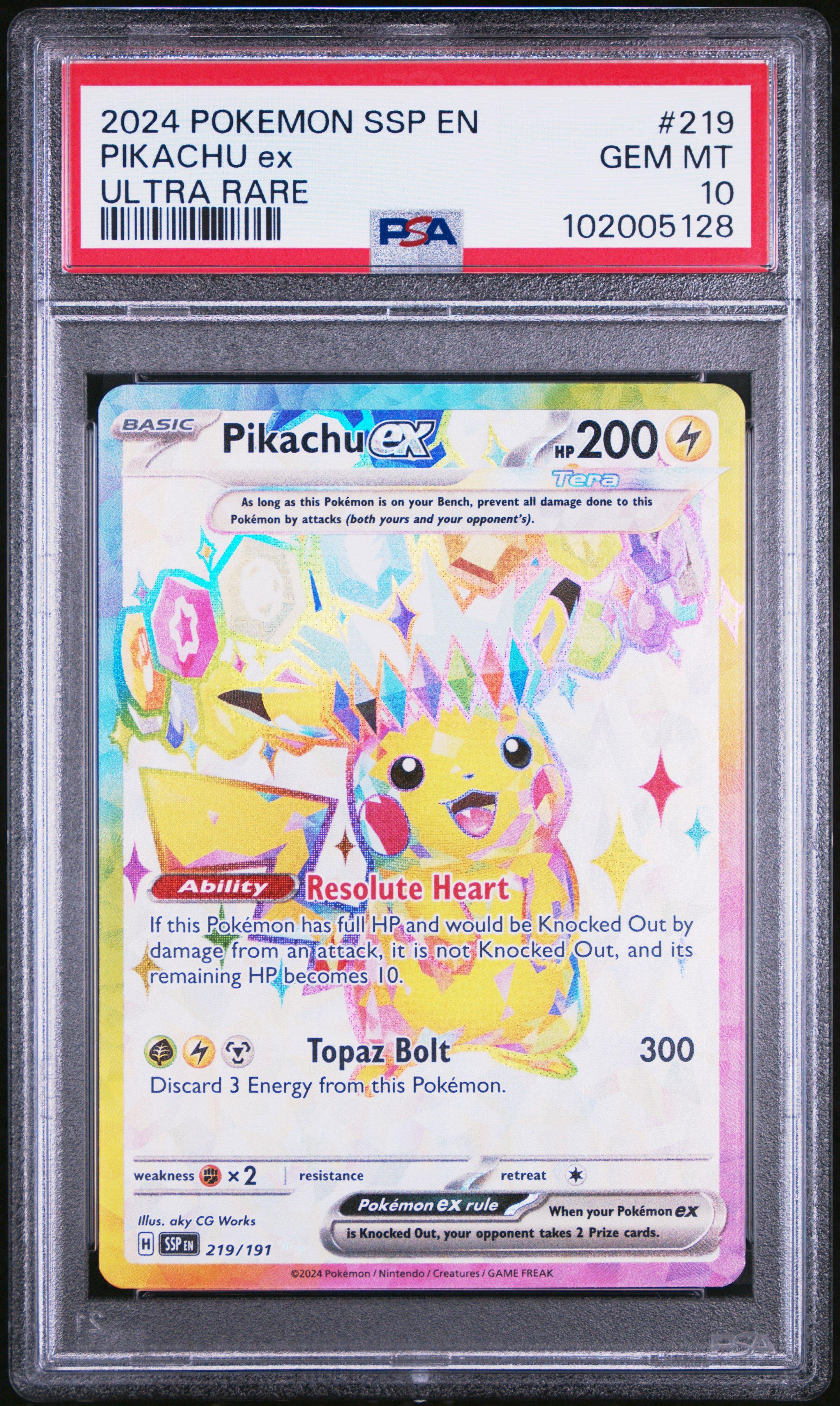 2024 Pokemon Ssp En-surging Sparks 219 Pikachu Ex Ultra Rare