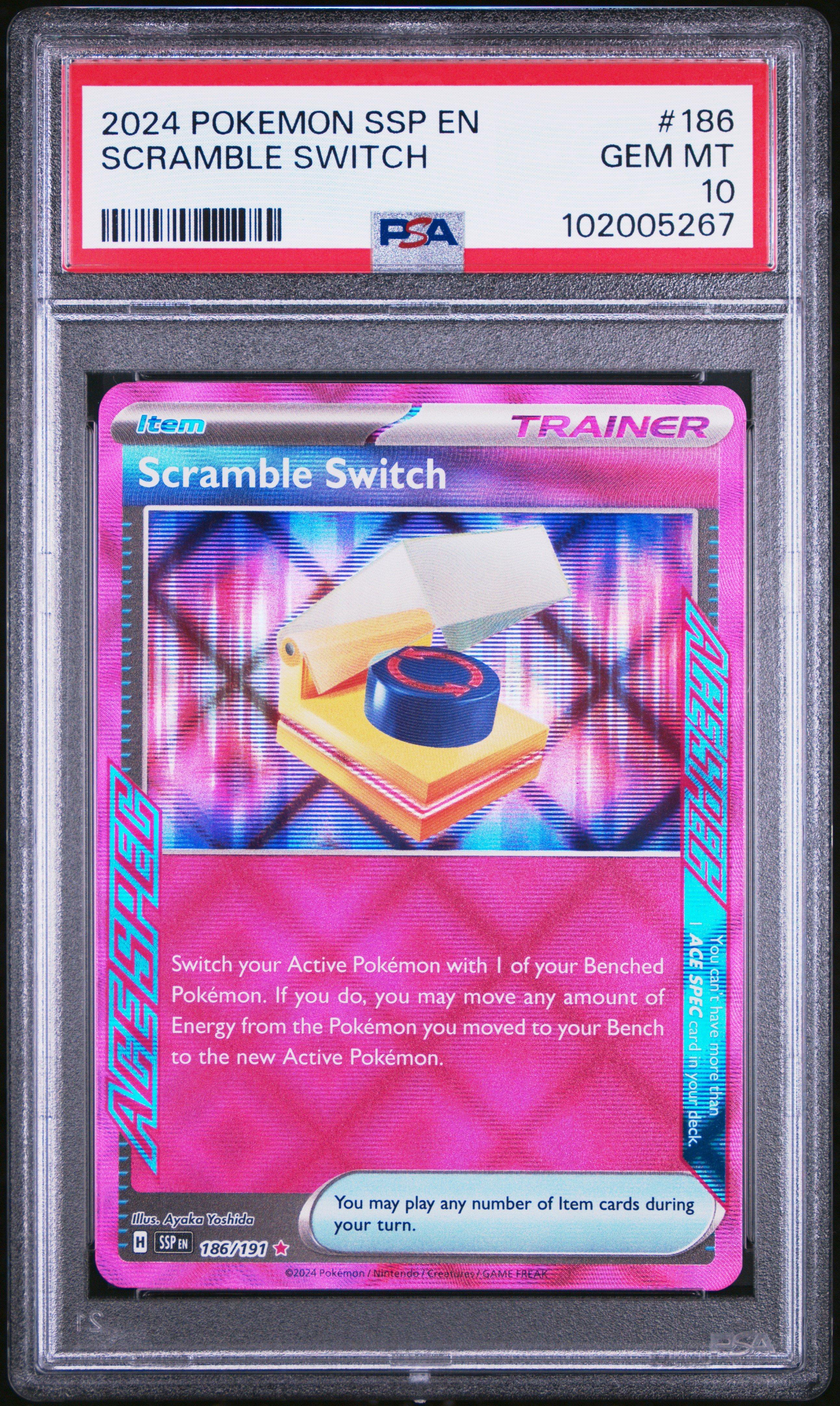 2024 Pokemon Ssp En-surging Sparks 186 Scramble Switch PSA 10
