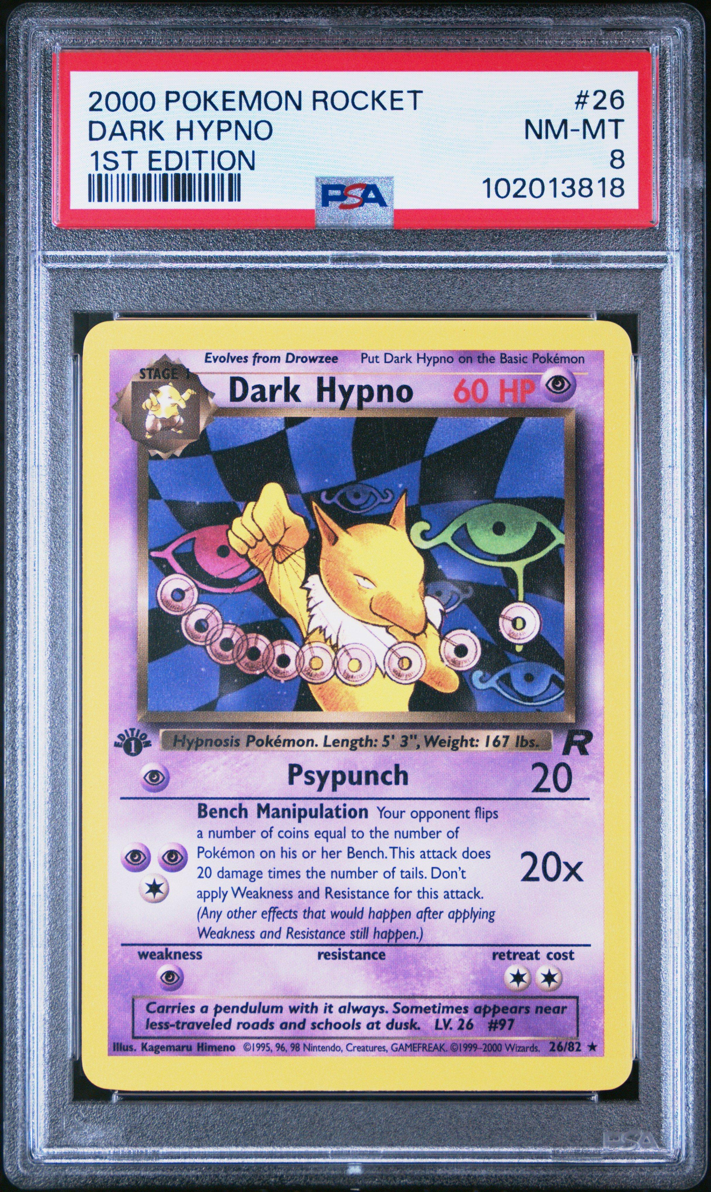 2000 Pokemon Rocket 26 Dark Hypno 1st Edition PSA