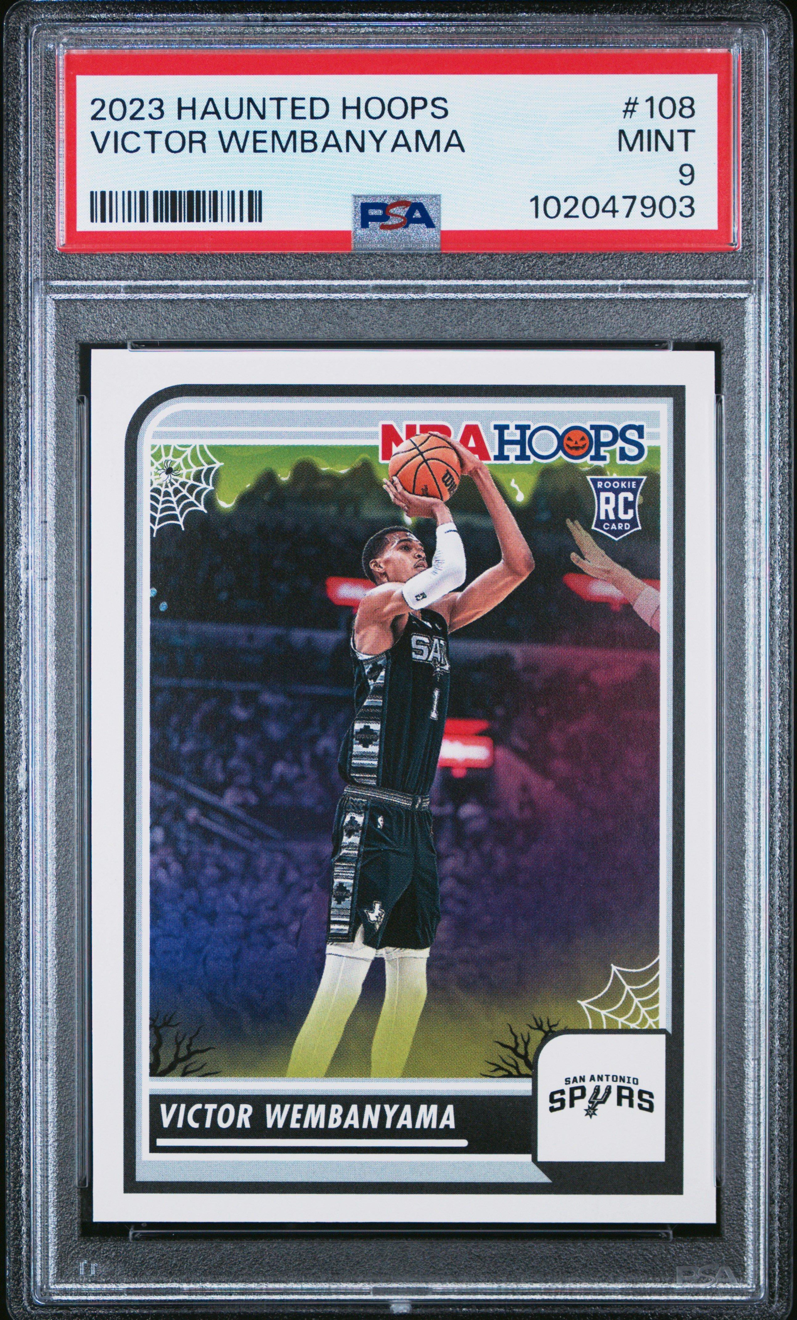 2023 Panini Haunted Hoops 108 Victor Wembanyama PSA 9 Graded Card