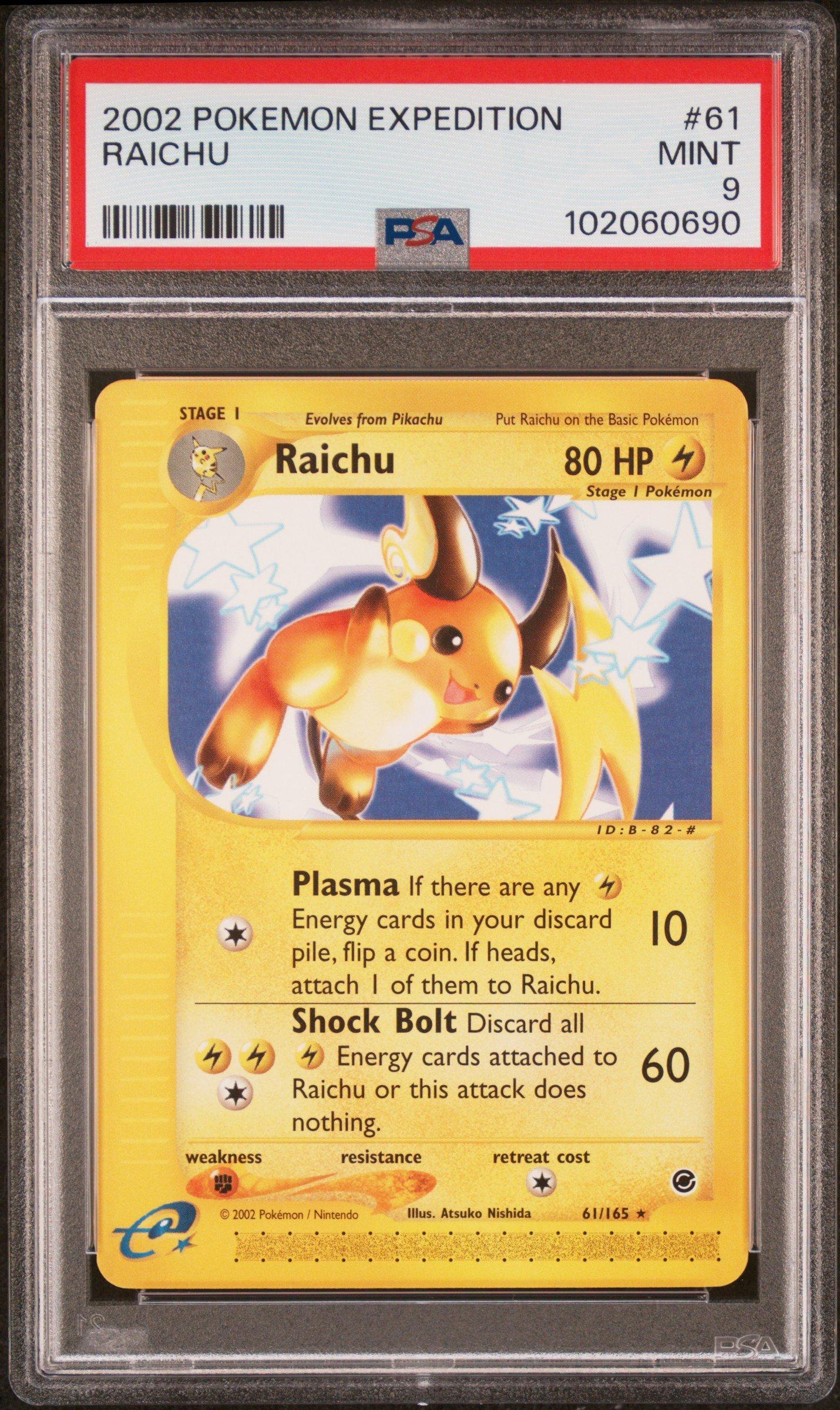 2002 Pokemon Expedition 61 Raichu PSA