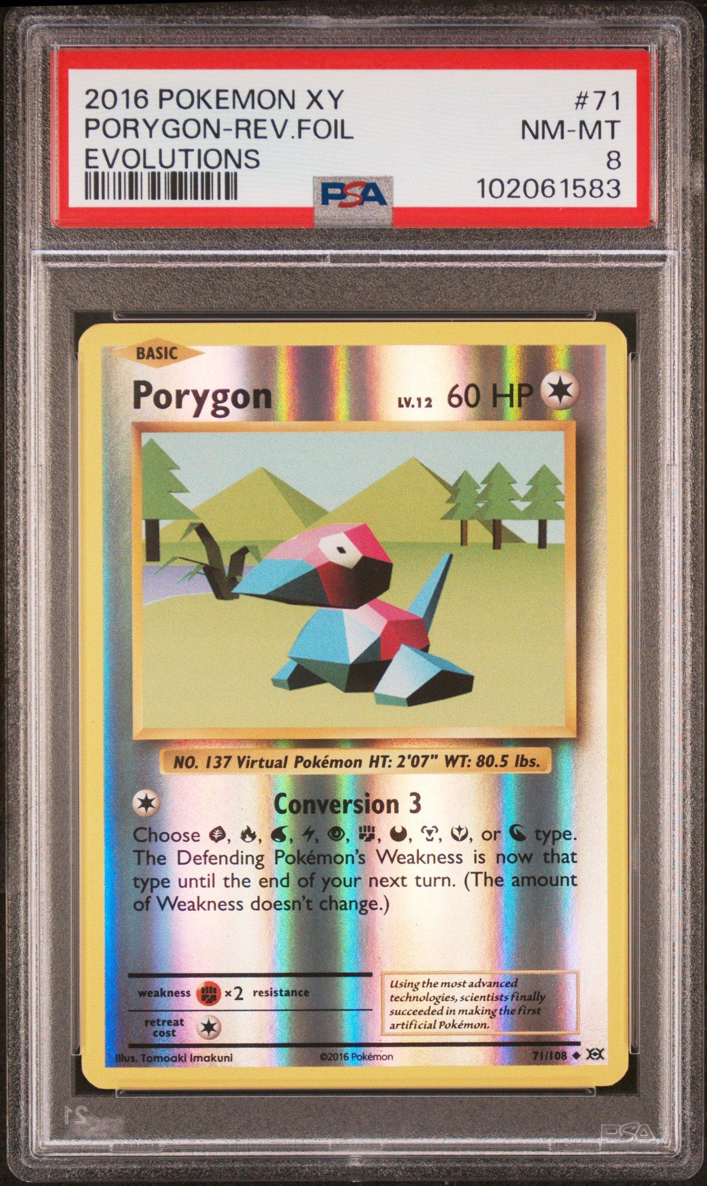 2016 Pokemon Xy Evolutions 71 Porygon-reverse Foil PSA