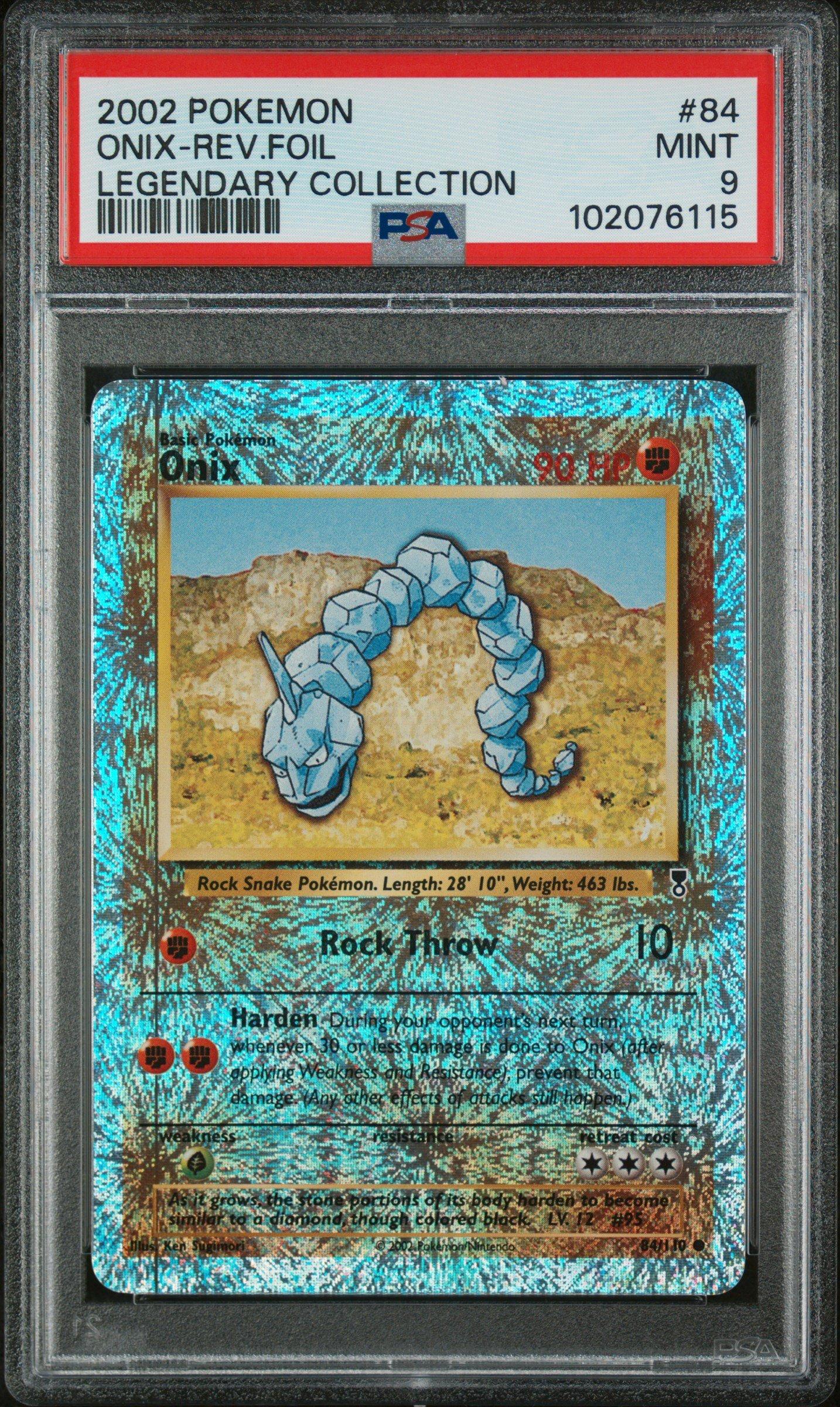 2002 Pokemon Legendary Collection 84 Onix-reverse Foil PSA