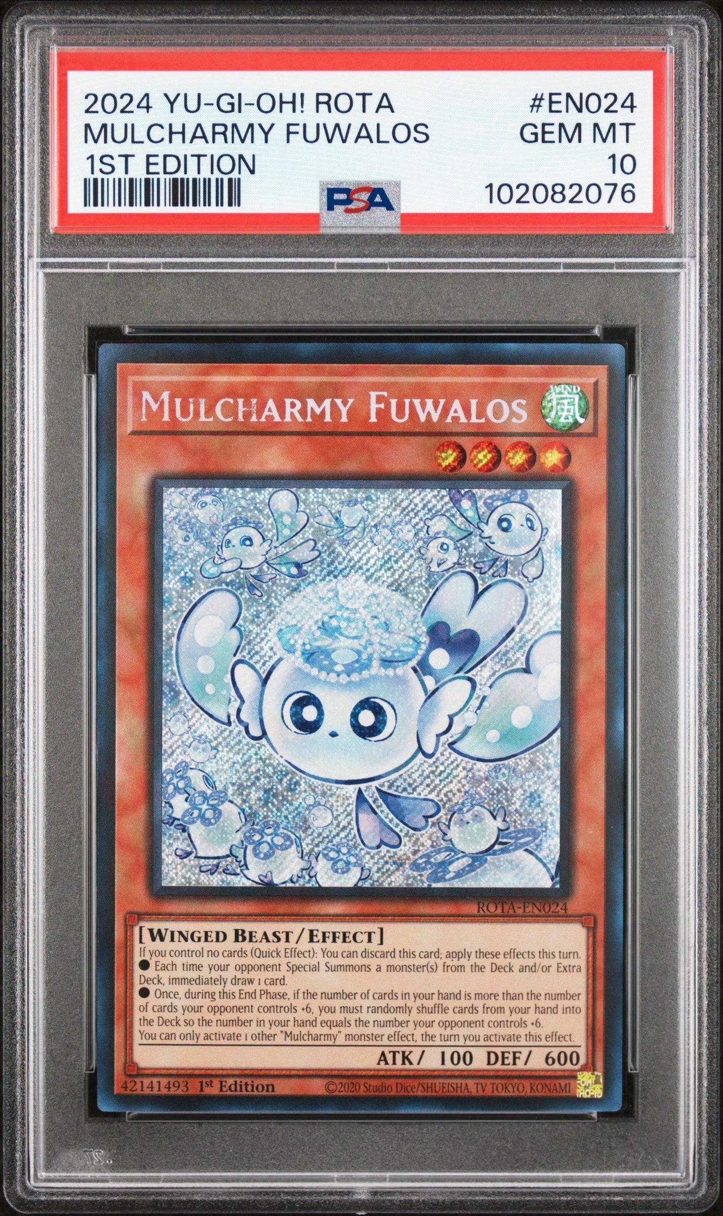 2024 Yu-gi-oh! Rota-rage Of The Abyss En024 Mulcharmy Fuwalos 1st Edition PSA 10
