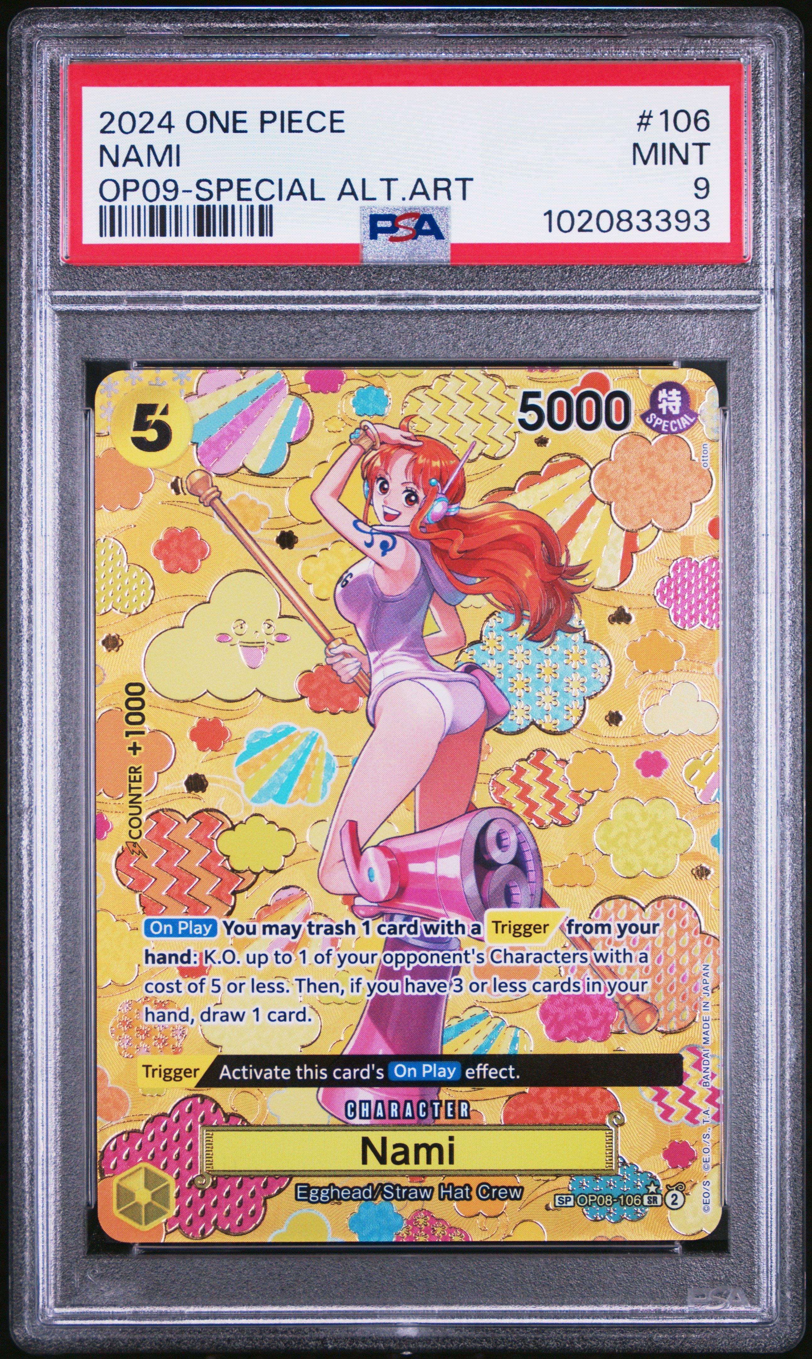 2024 One Piece Op09-emperors In The New World 106 Nami Special Alternate Art PSA