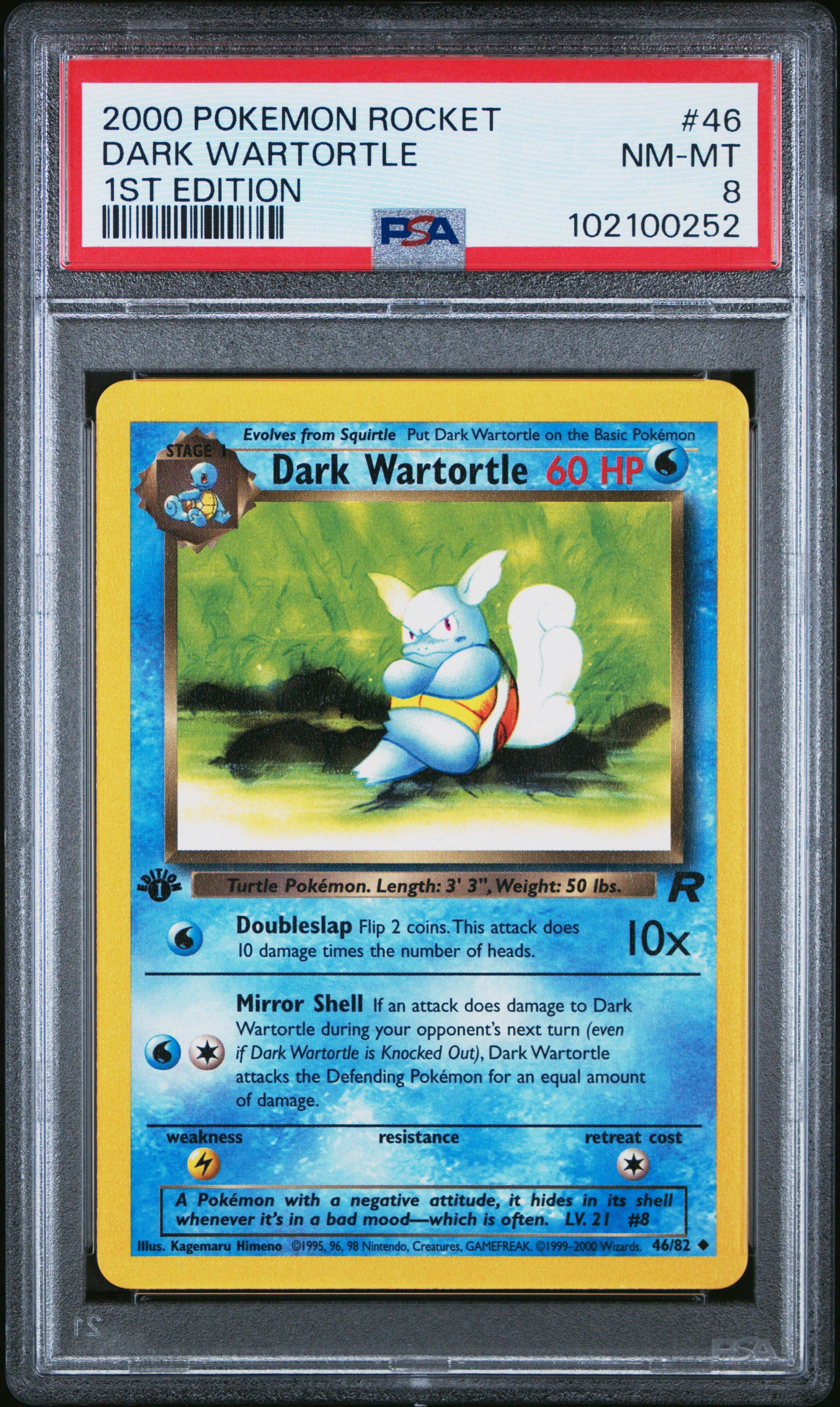 2000 Pokemon Rocket 46 Dark Wartortle 1st Edition PSA