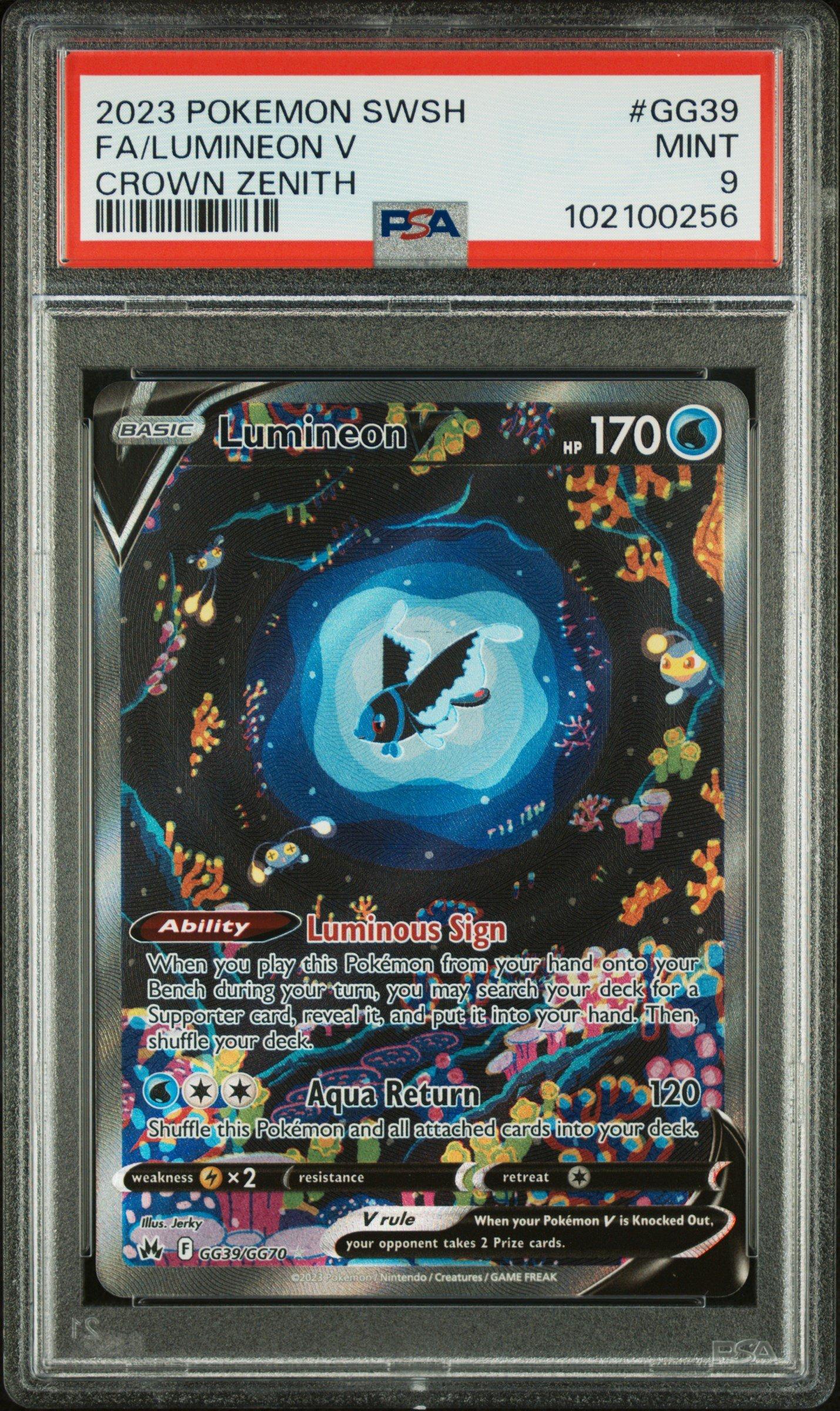 2023 Pokemon Sword And Shield Crown Zenith Gg39 Full Art/lumineon V PSA