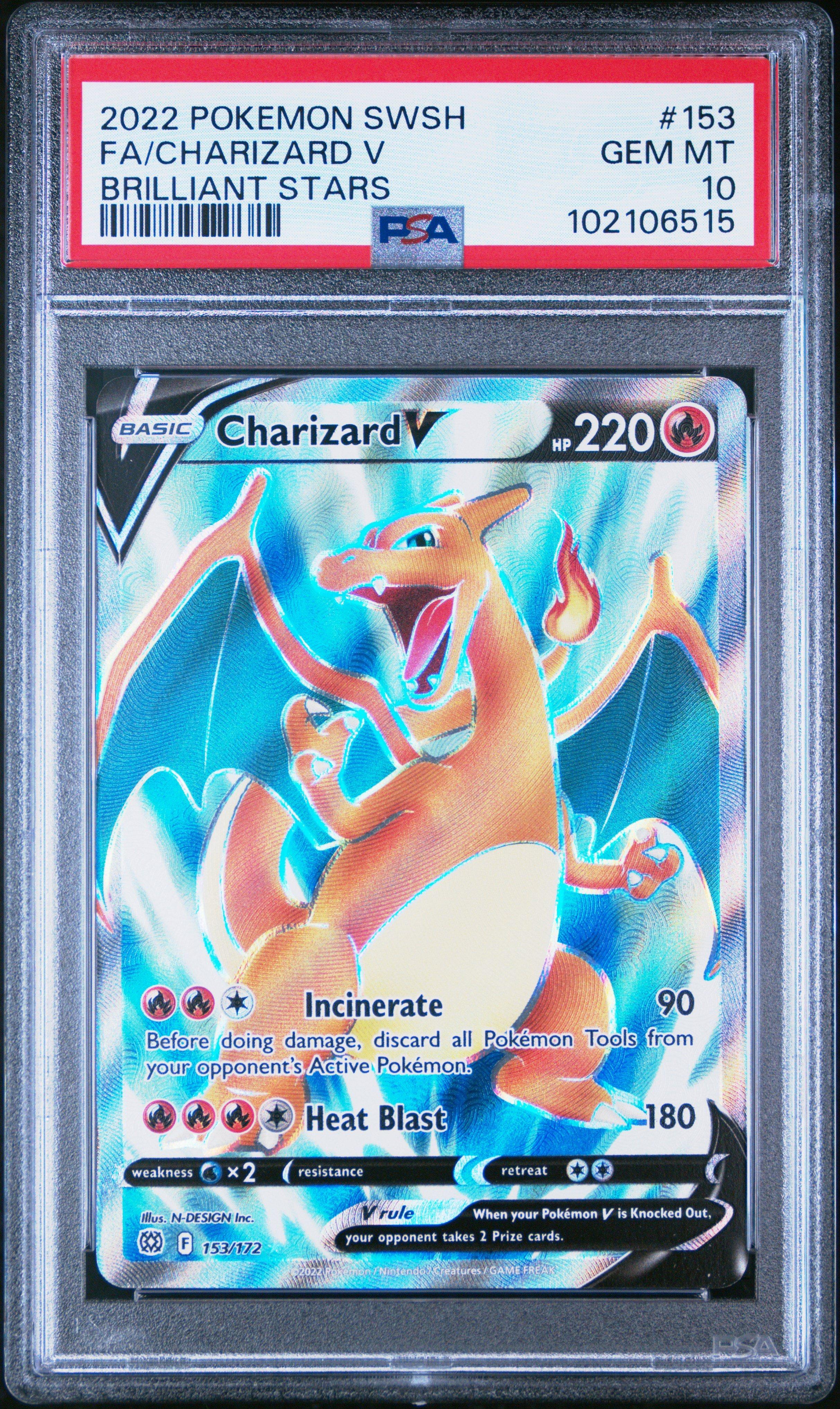 2022 Pokemon Sword & Shield Lost Origin 153 Full Art/charizard V PSA