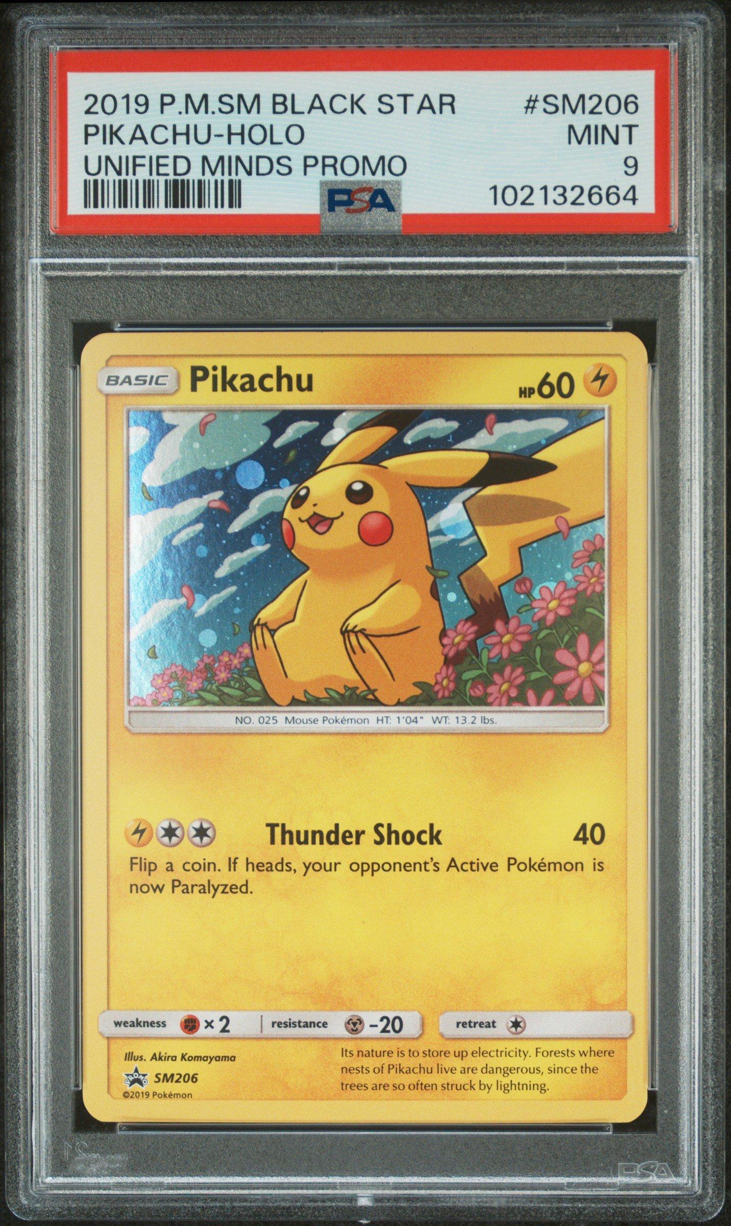 2019 Pokemon Sm Black Star Promo Sm206 Pikachu-holo Unified Minds Single Pack Blisters PSA 9