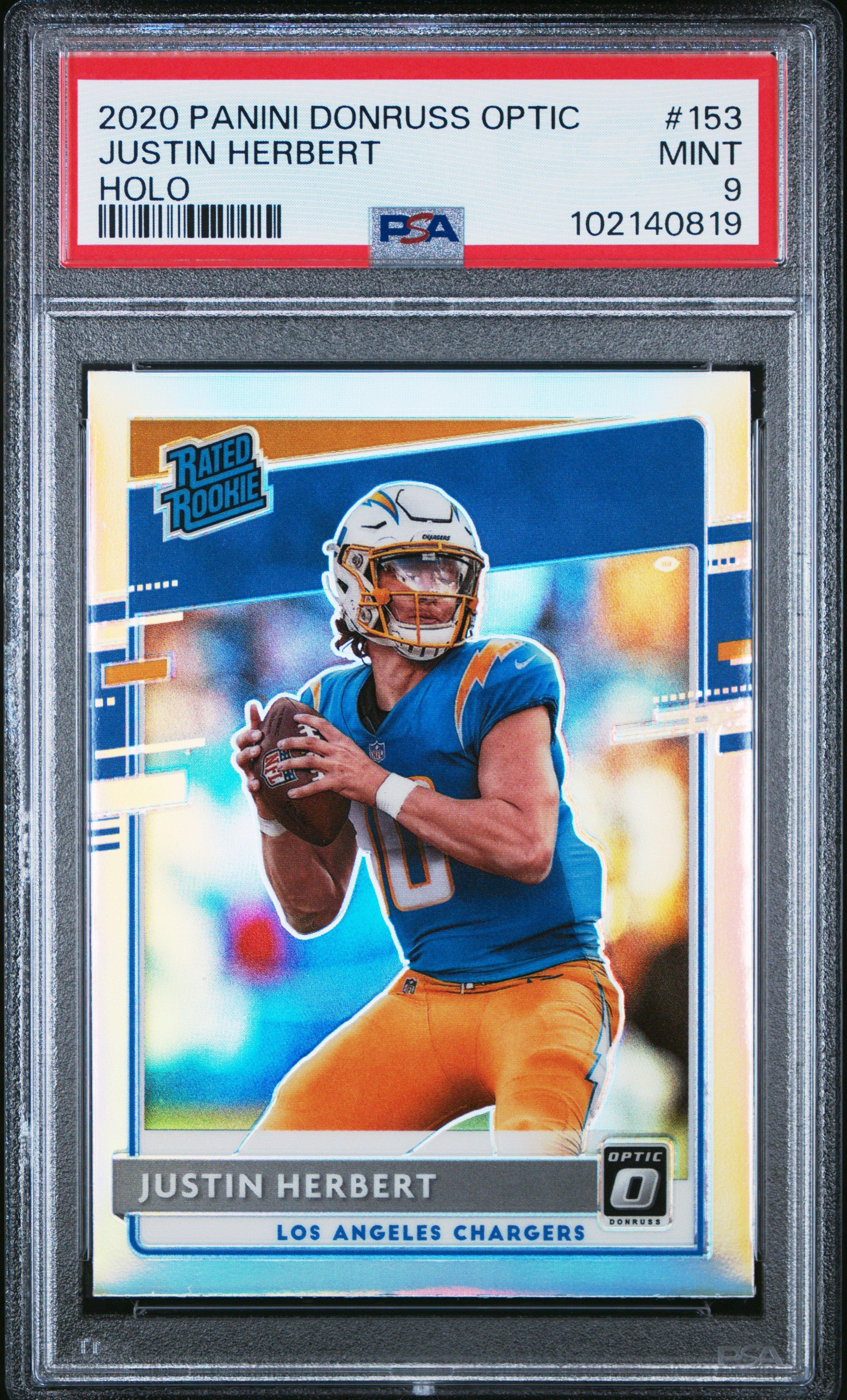2020 Panini Donruss Optic 153 Justin Herbert Holo PSA