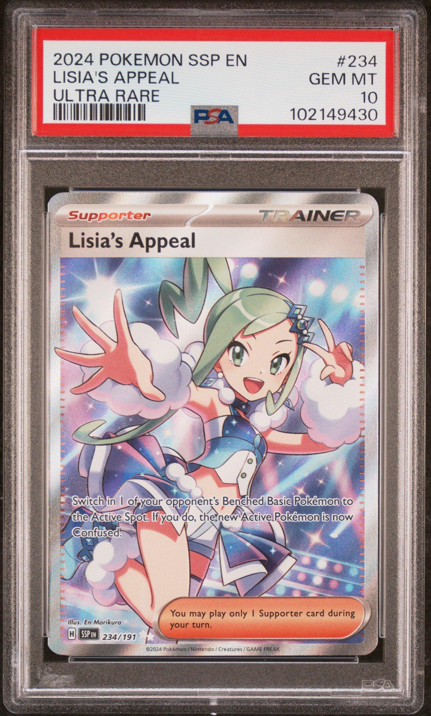 234 191 pokemon card Pokmon TCG - Lisia's Appeal - 234/191 - Ultra Rare - Surging Sparks proof acrylic case and featuring a striking image of the captivating character Pokemon TCG: Lisias Appeal 234/191-Surging